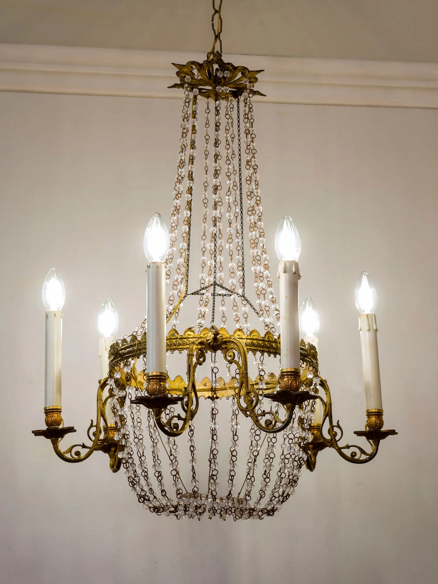 Lampadario Francese in Stile Impero dei primi anni '900, 6 luci | Lo Stile Italiano