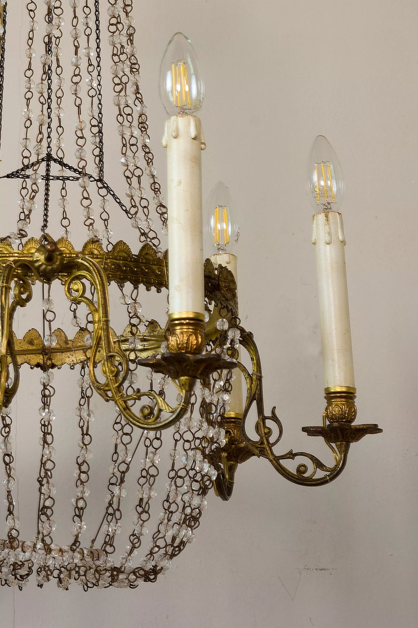 Vintage Crystal Chandelier in Maria Theresa Style with 11 Lights