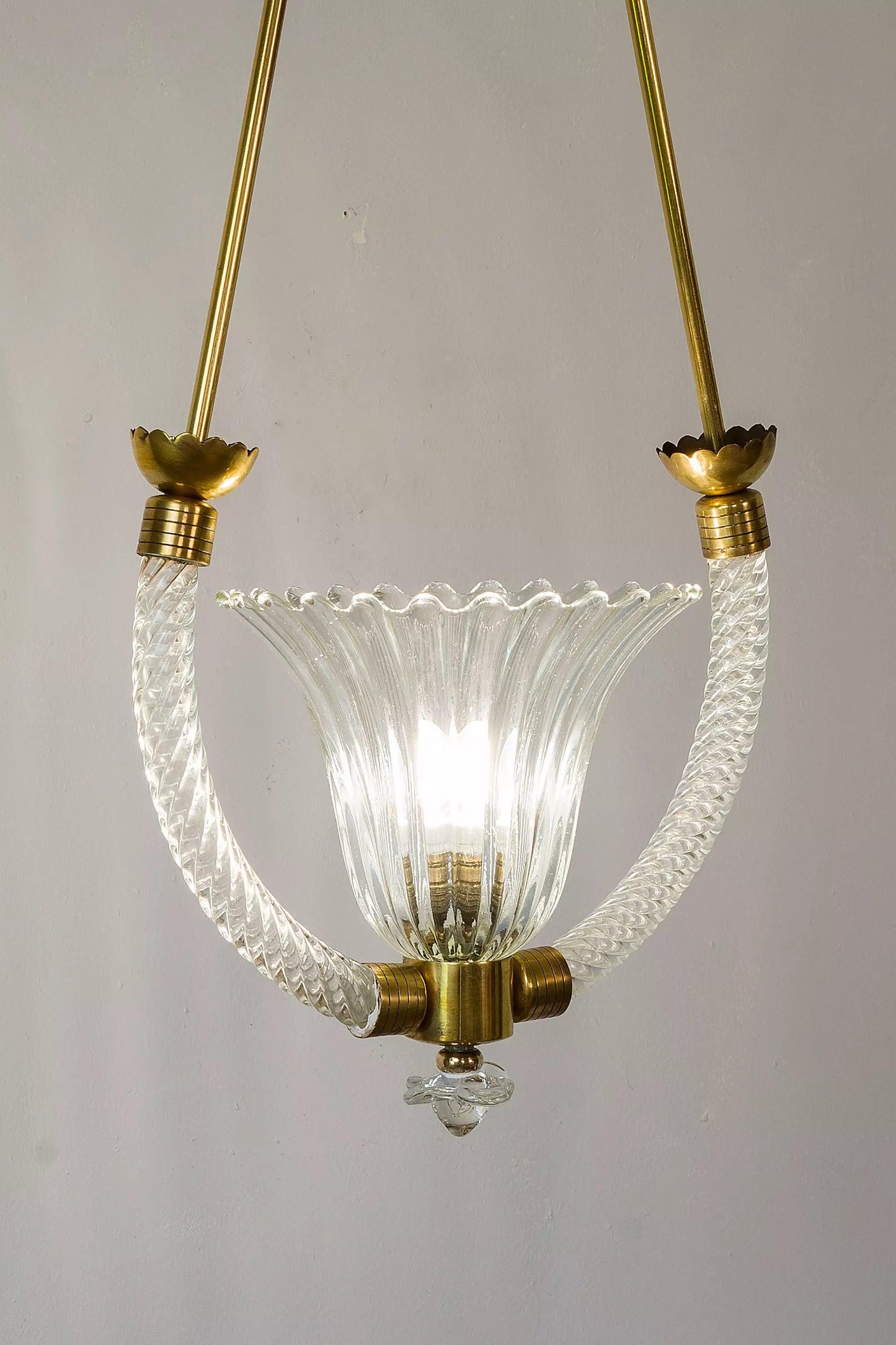 Lampadario Vintage in Vetro Soffiato di Murano, Anni '30 – Art Déco - Lo Stile Italiano