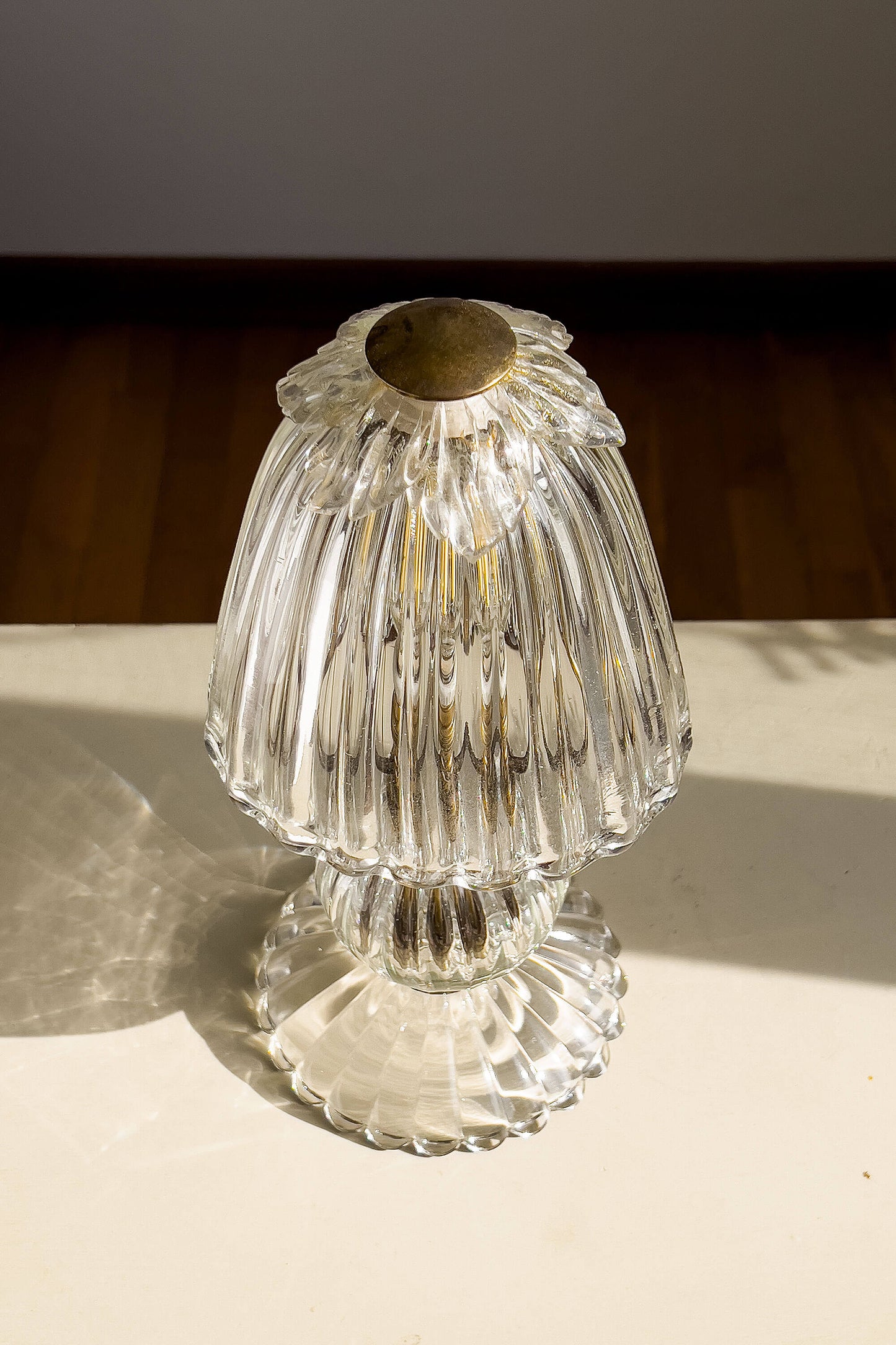 Lampada da Appoggio Vintage anni '50 in Vetro Soffiato di Murano, lampada da tavolo - Lo Stile Italiano