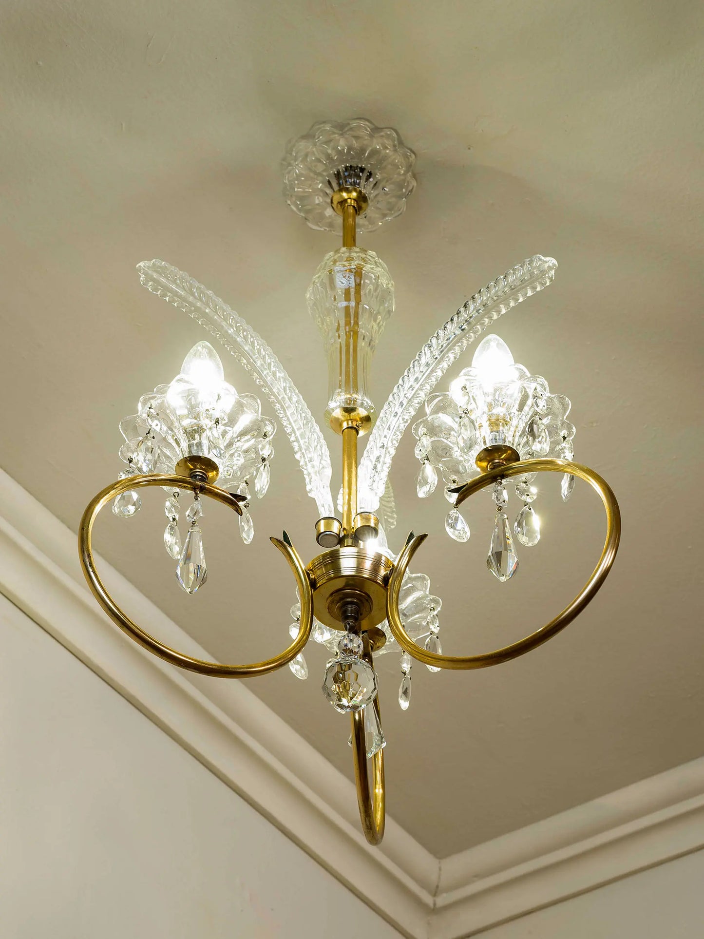 Lampadario vintage in cristallo di Boemia.| Lo Stile Italiano