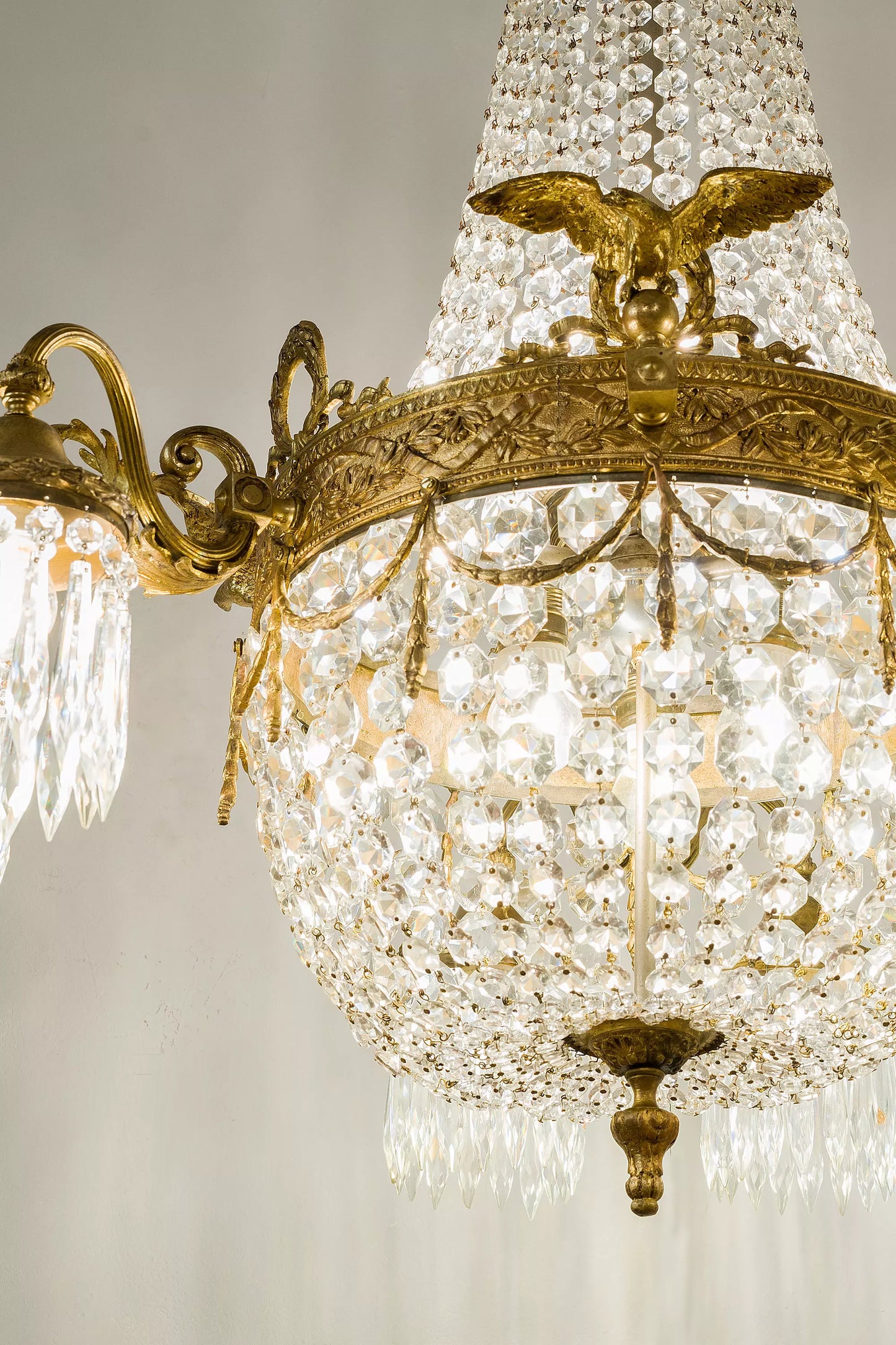 Riservato-Antico lampadario Impero di cristallo dei primi anni del '900 - 12 luci - Lo Stile Italiano