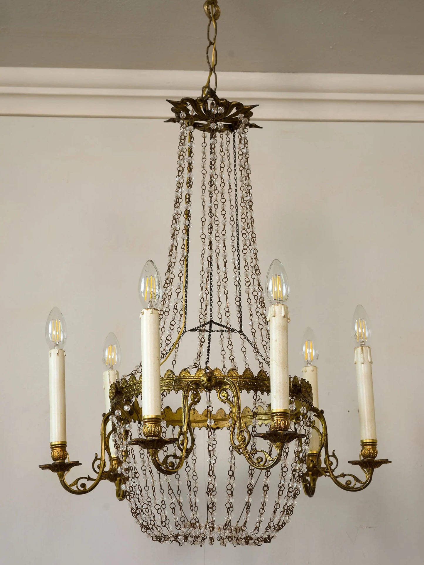 Elegante lampadario francese in stile Impero del primo Novecento | Lo Stile Italiano