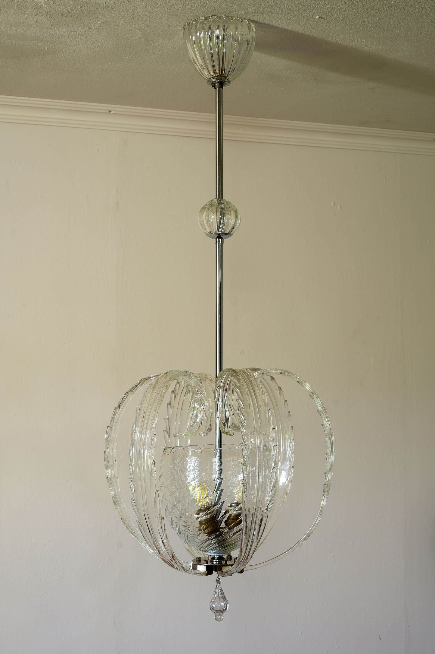 Lampadario Vintage di Murano anni '40, attribuibile a Venini - Lo Stile Italiano
