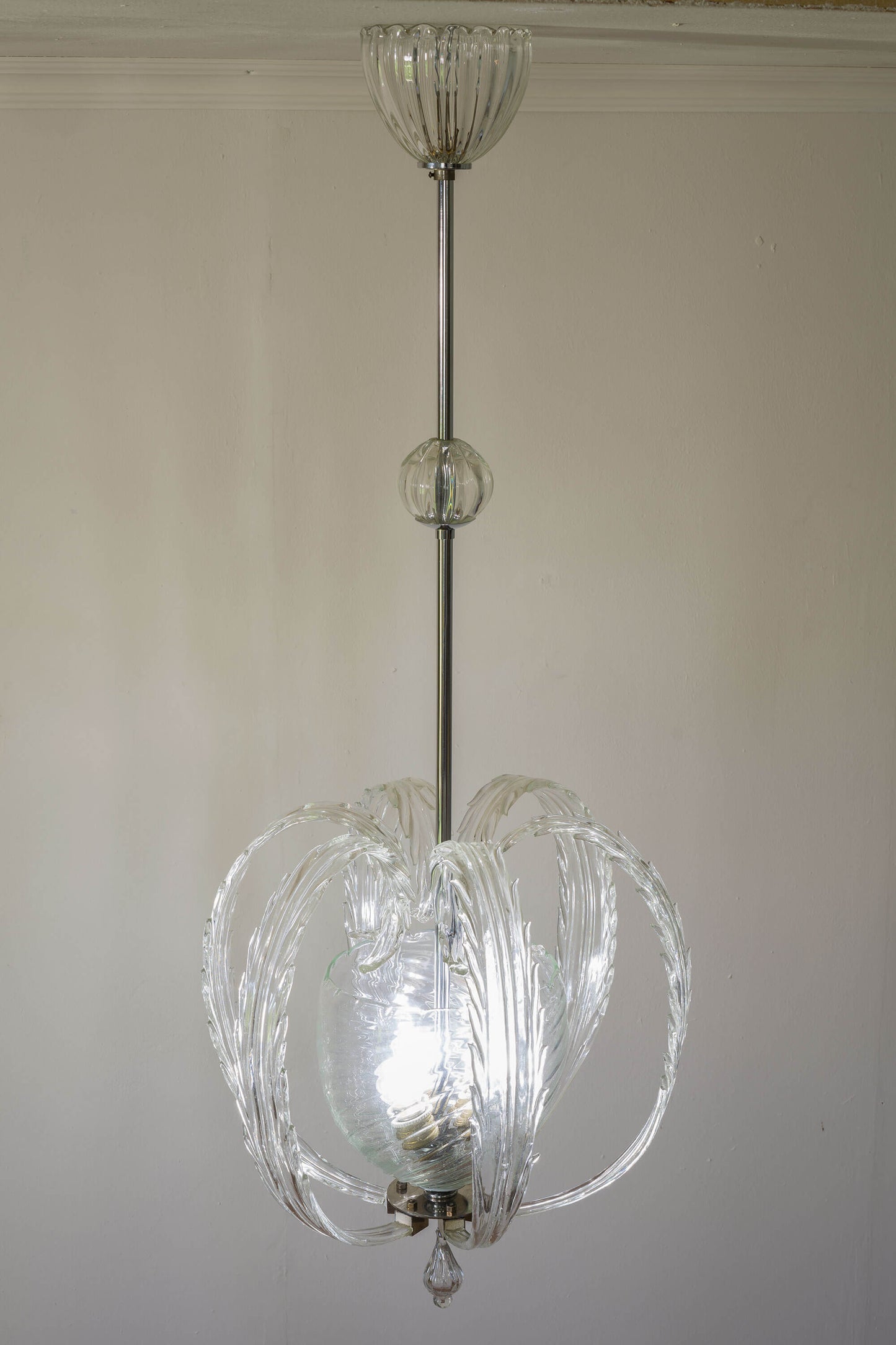 Lampadario Vintage di Murano anni '40, attribuibile a Venini - Lo Stile Italiano