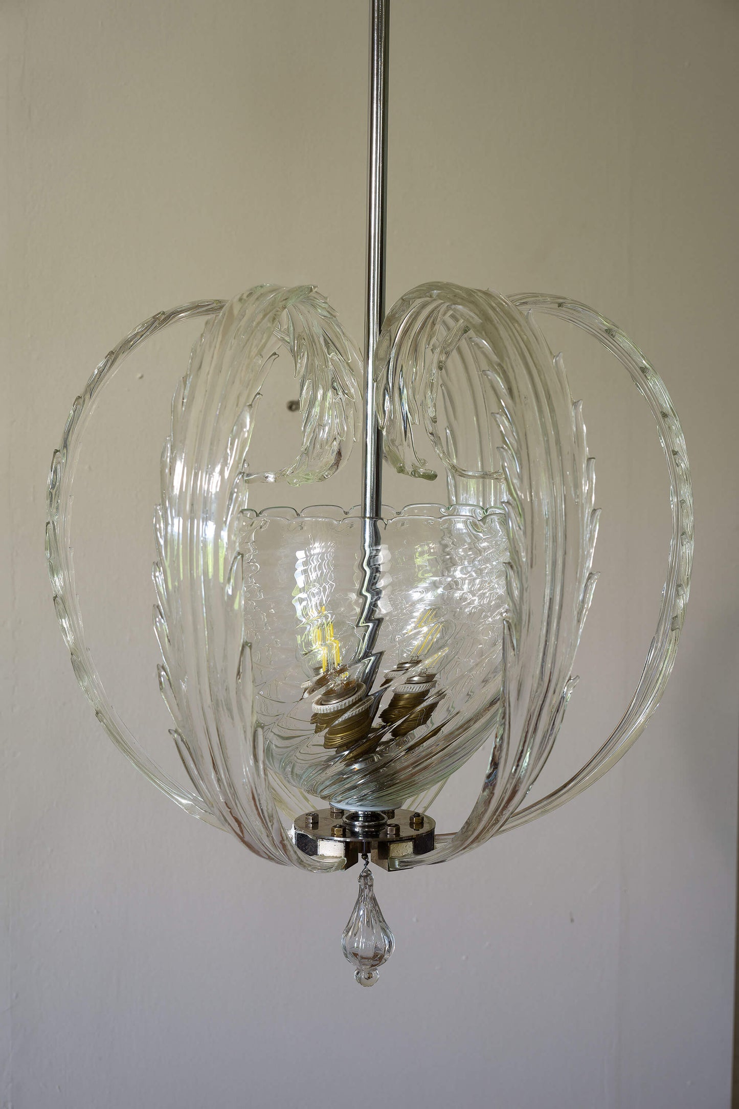 Lampadario Vintage di Murano anni '40, attribuibile a Venini - Lo Stile Italiano