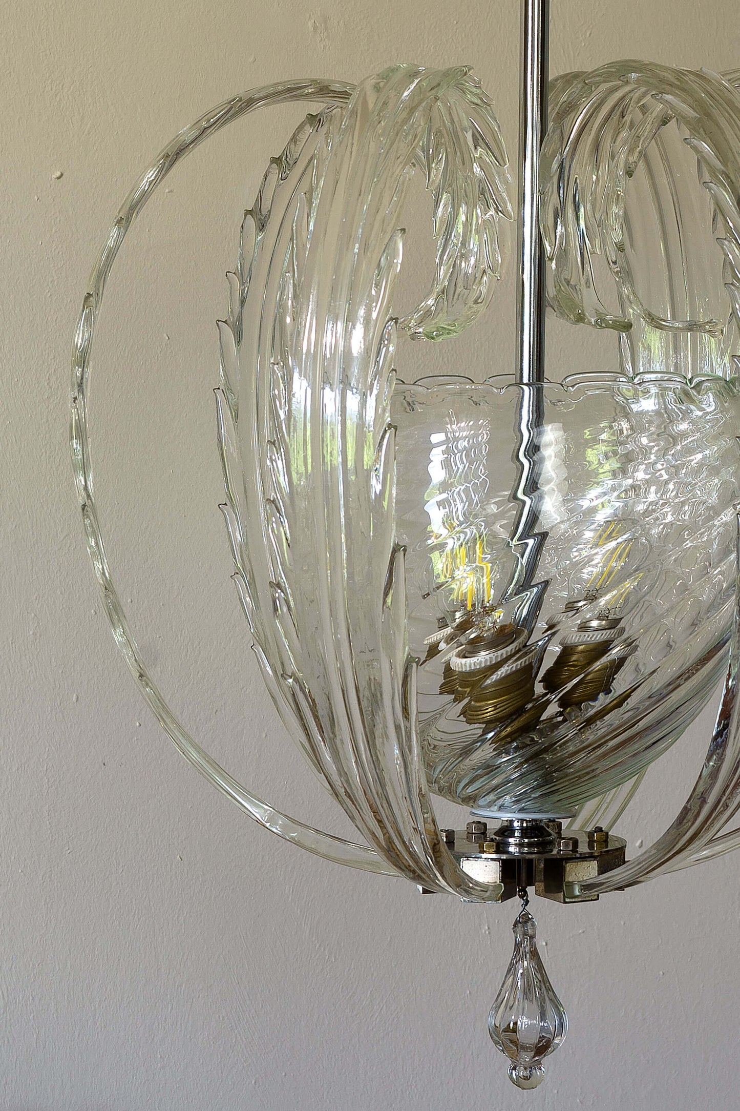 Lampadario Vintage di Murano anni '40, attribuibile a Venini - Lo Stile Italiano