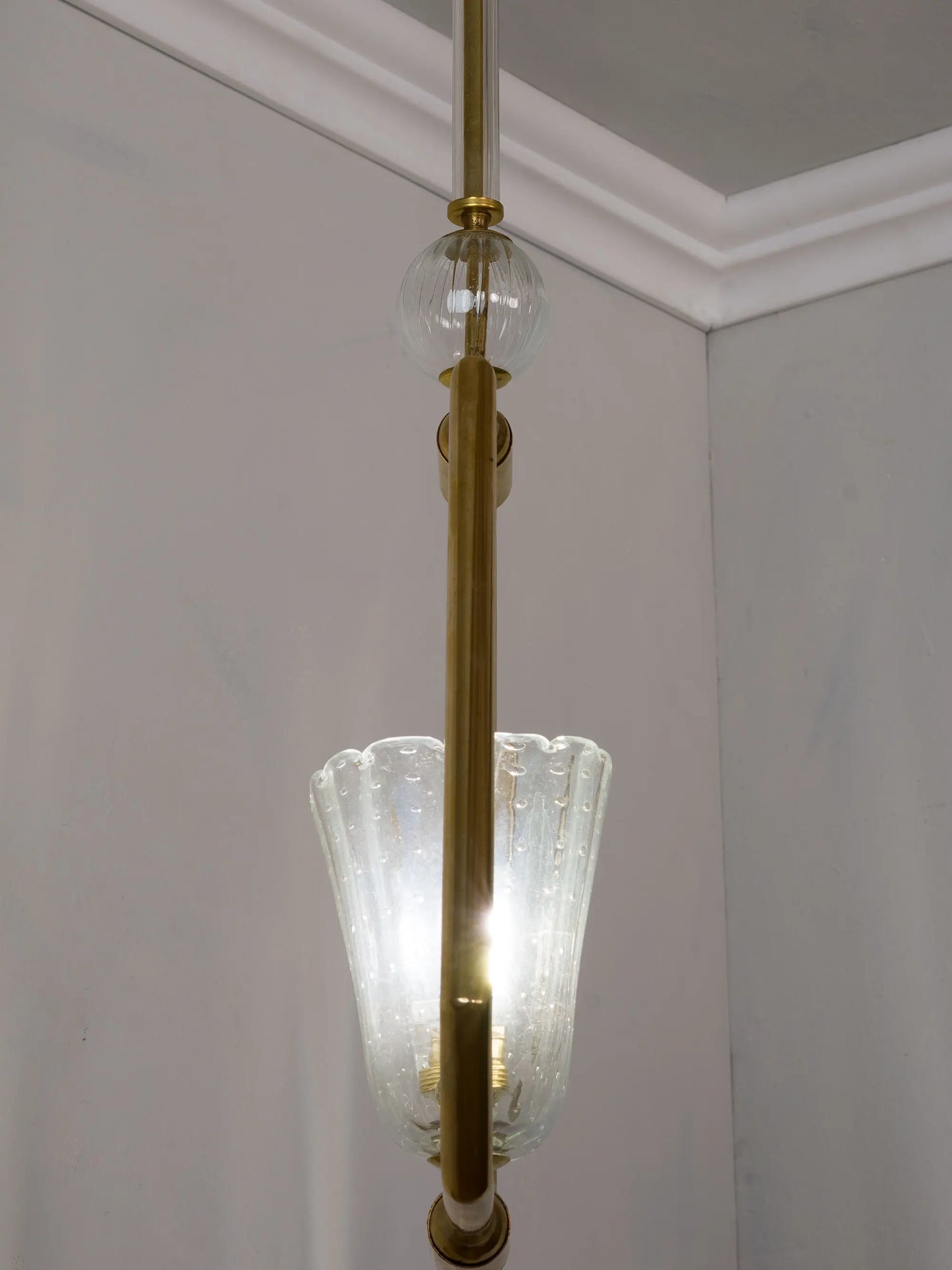 Vista di fianco del lampadario di Murano Barovier | Lo Stile Italiano