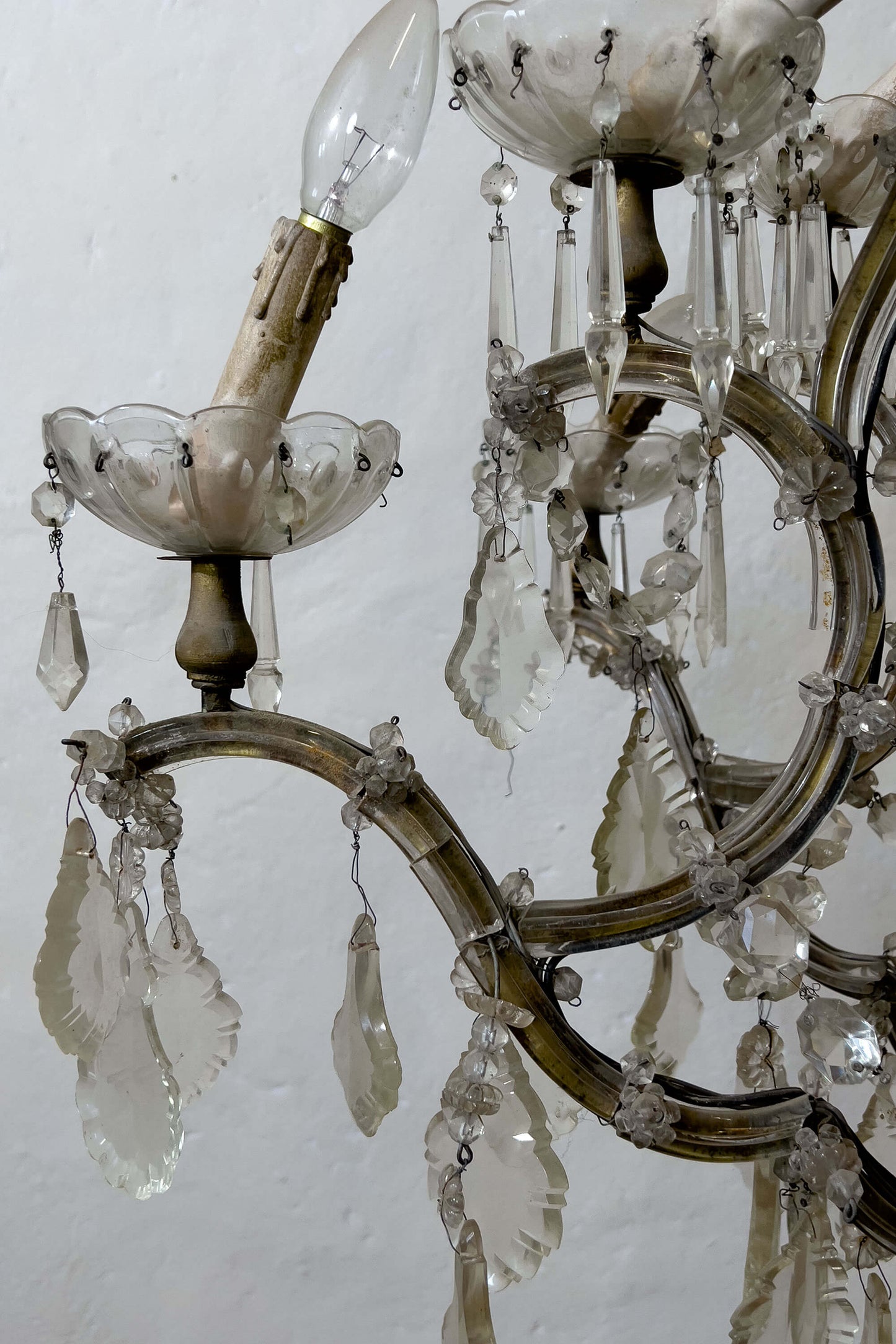 Grande lampadario Maria Teresa di cristallo a 12 luci -Italia 1920 - Lo Stile Italiano