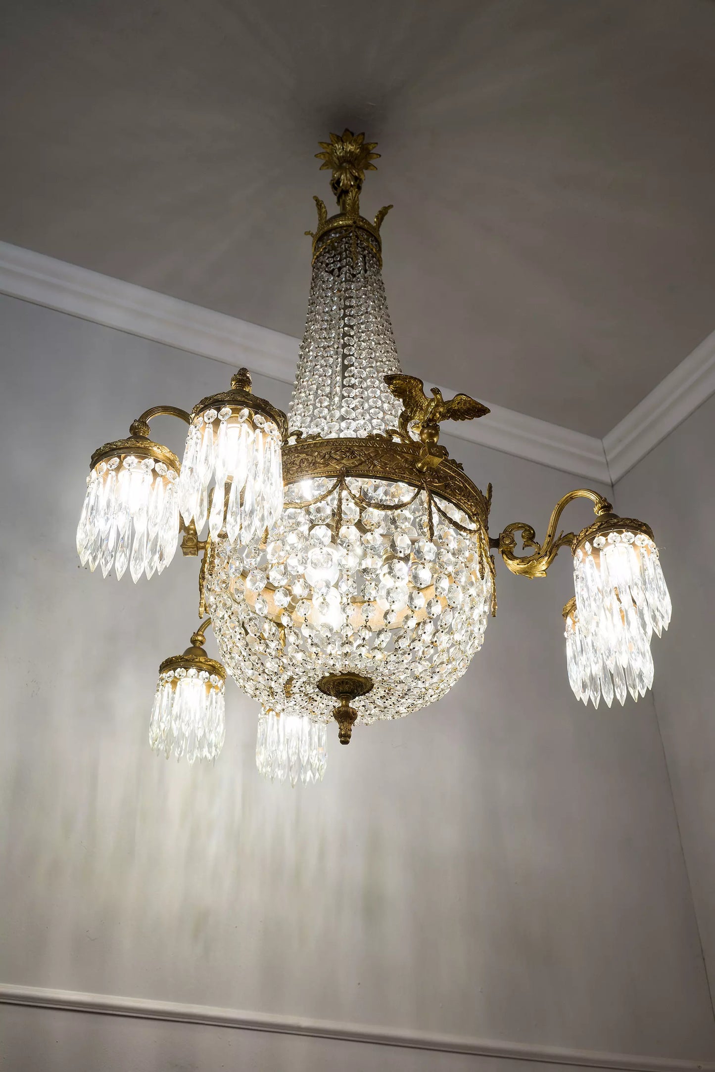 Riservato-Antico lampadario Impero di cristallo dei primi anni del '900 - 12 luci - Lo Stile Italiano