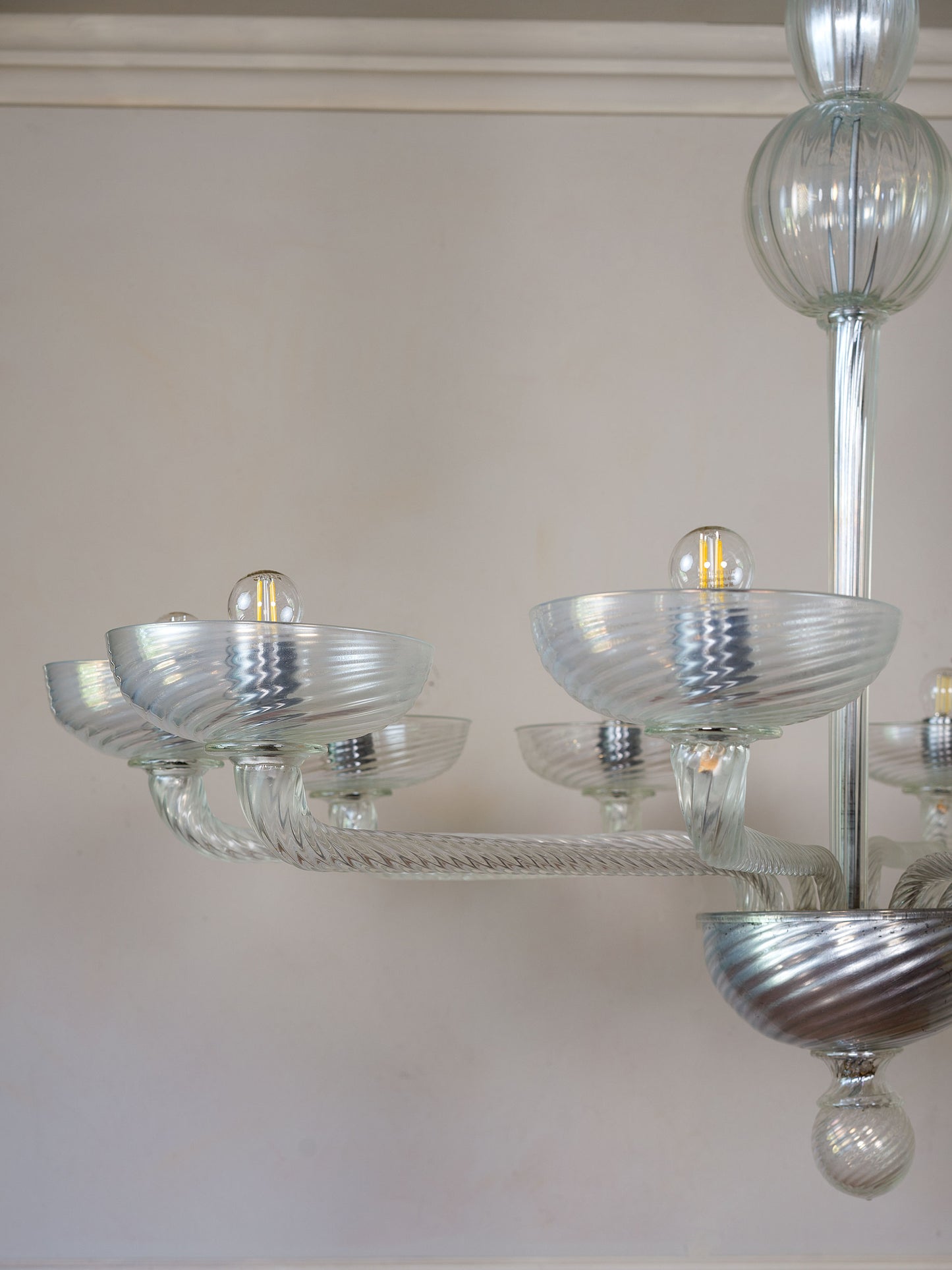 Lampadario Murano mid-century in vetro acidato | Lo Stile Italiano