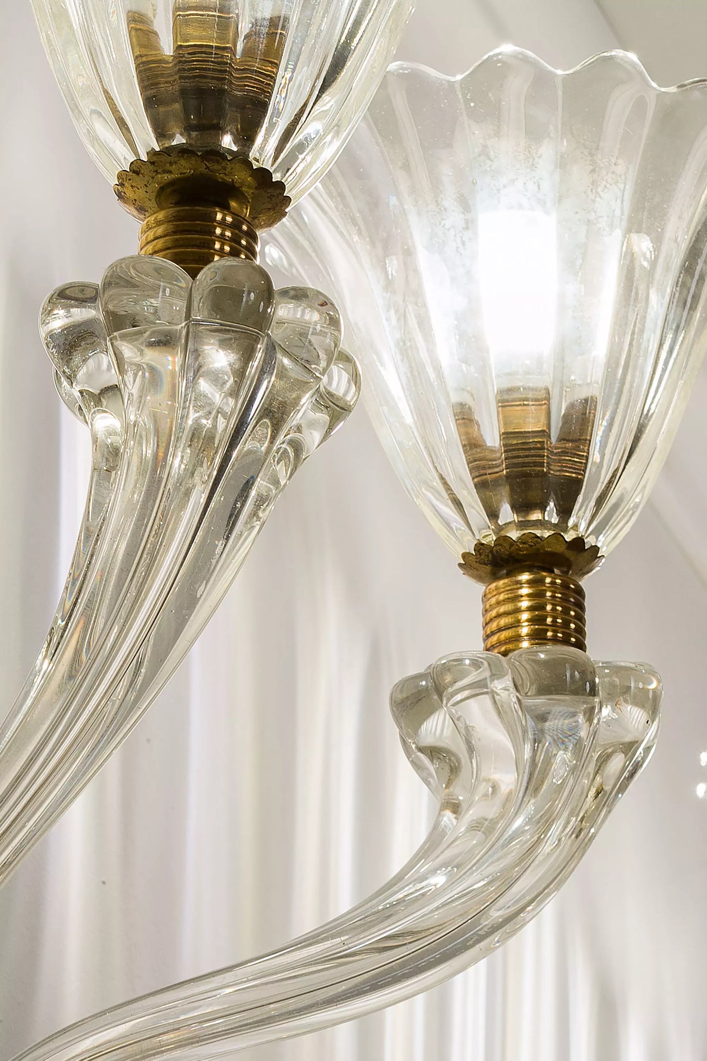 Coppia Lampade da parete Archimede Seguso in vetro di Murano Anni '30 - Lo Stile Italiano