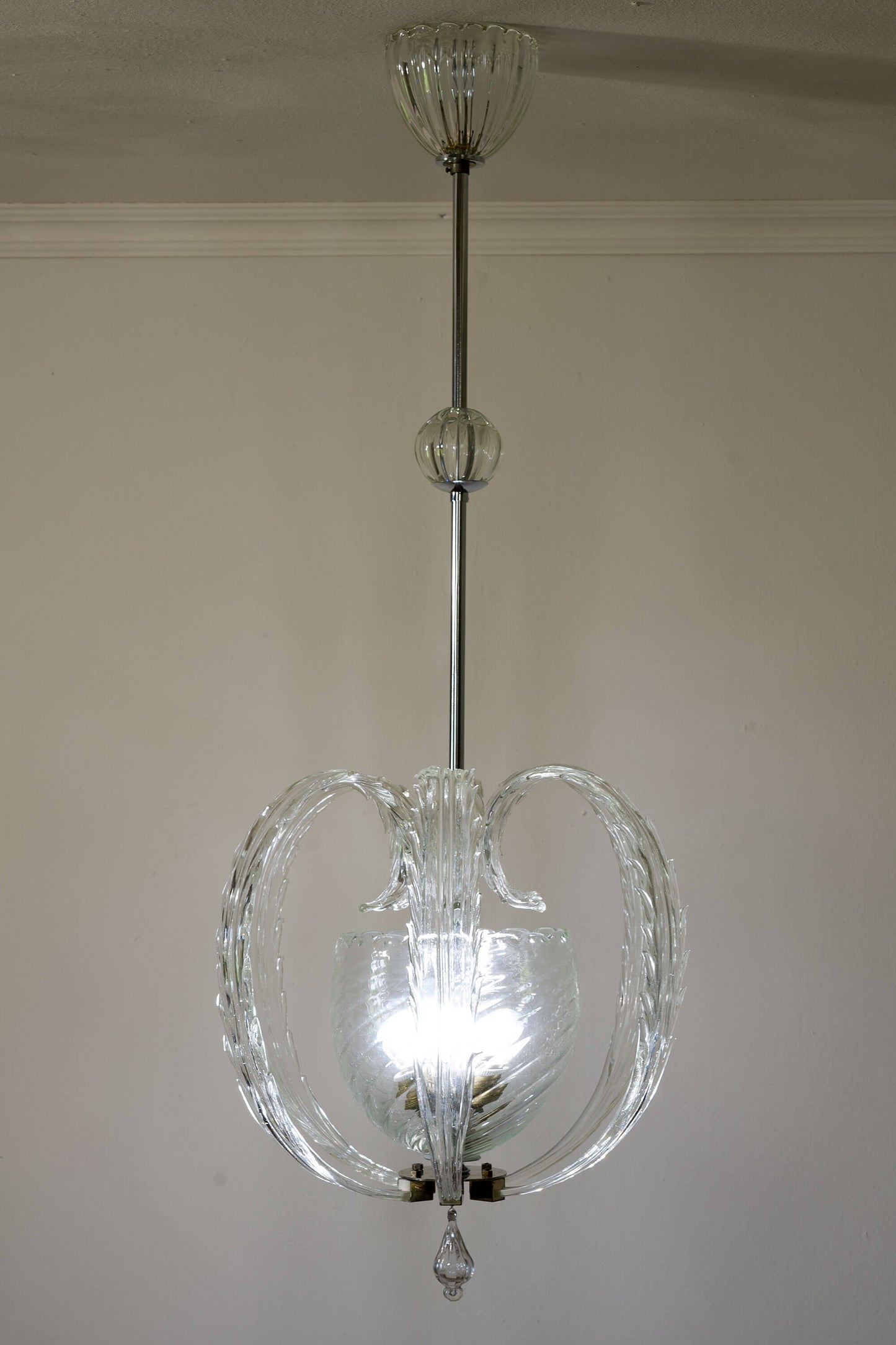 Lampadario Vintage di Murano anni '40, attribuibile a Venini - Lo Stile Italiano