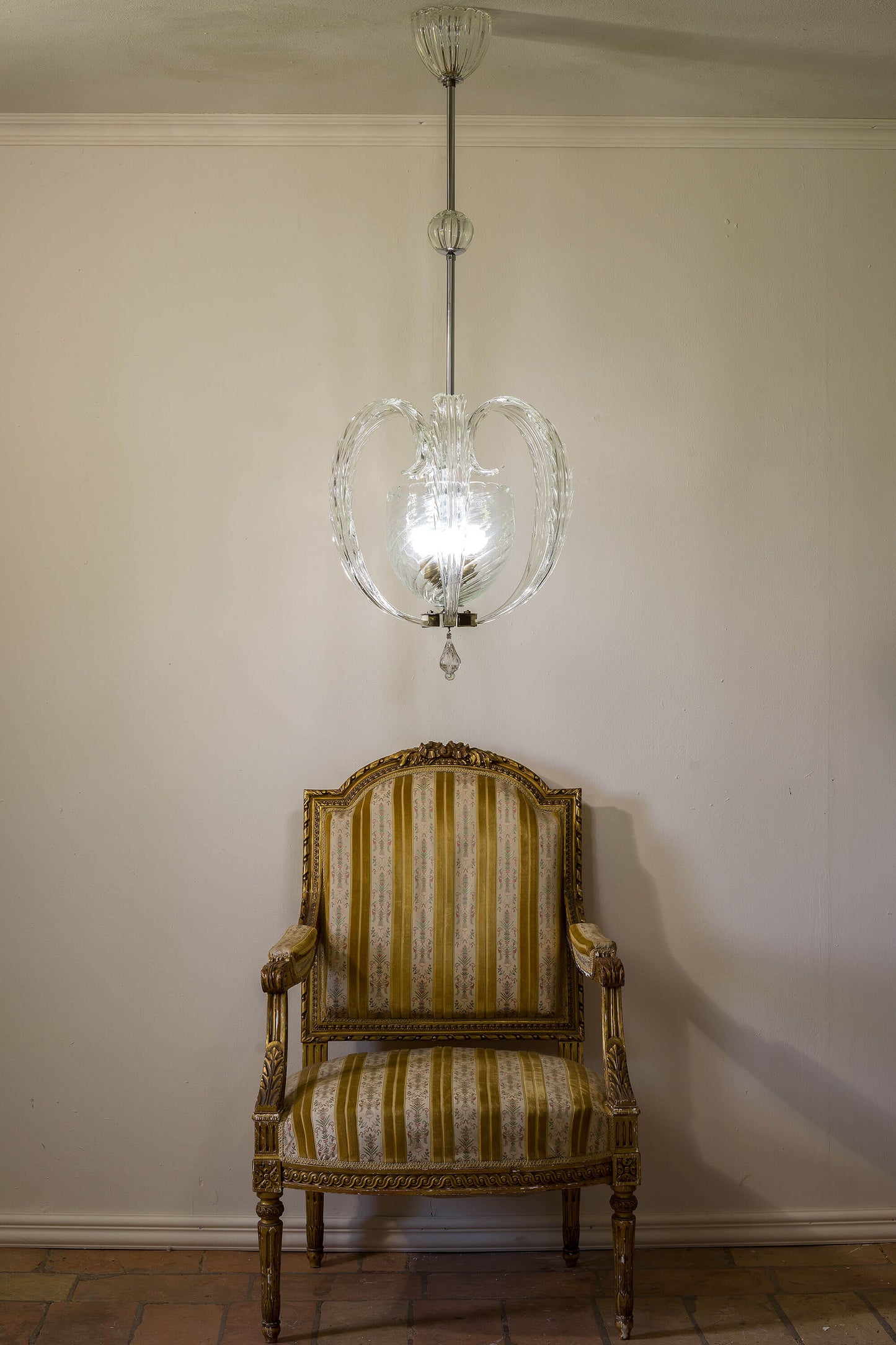 Lampadario Vintage di Murano anni '40, attribuibile a Venini - Lo Stile Italiano