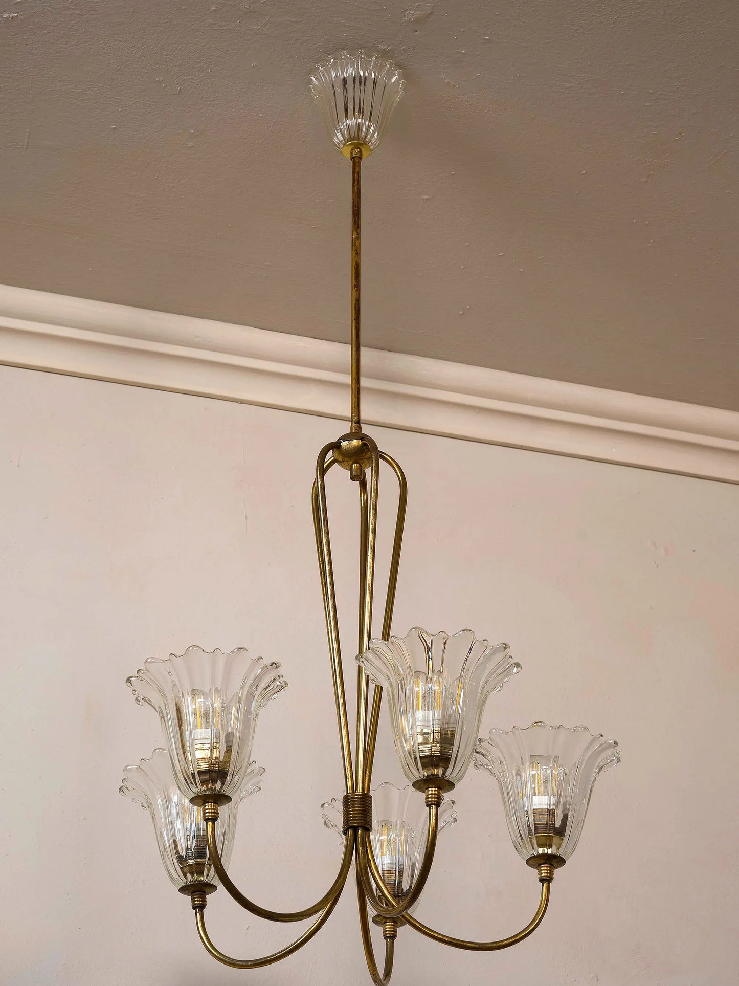Vintage chandelier with five lights, Italy 1950s-1960s
