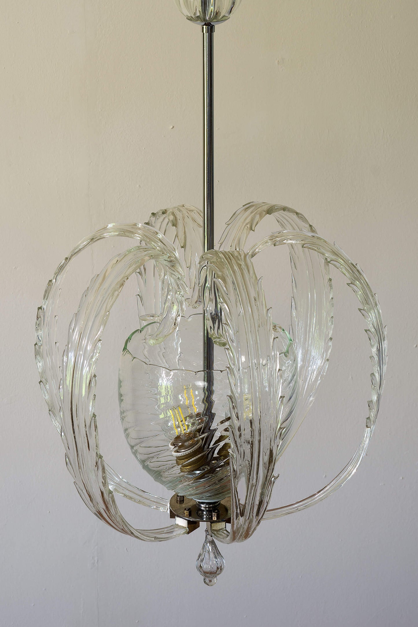 Lampadario Vintage di Murano anni '40, attribuibile a Venini - Lo Stile Italiano