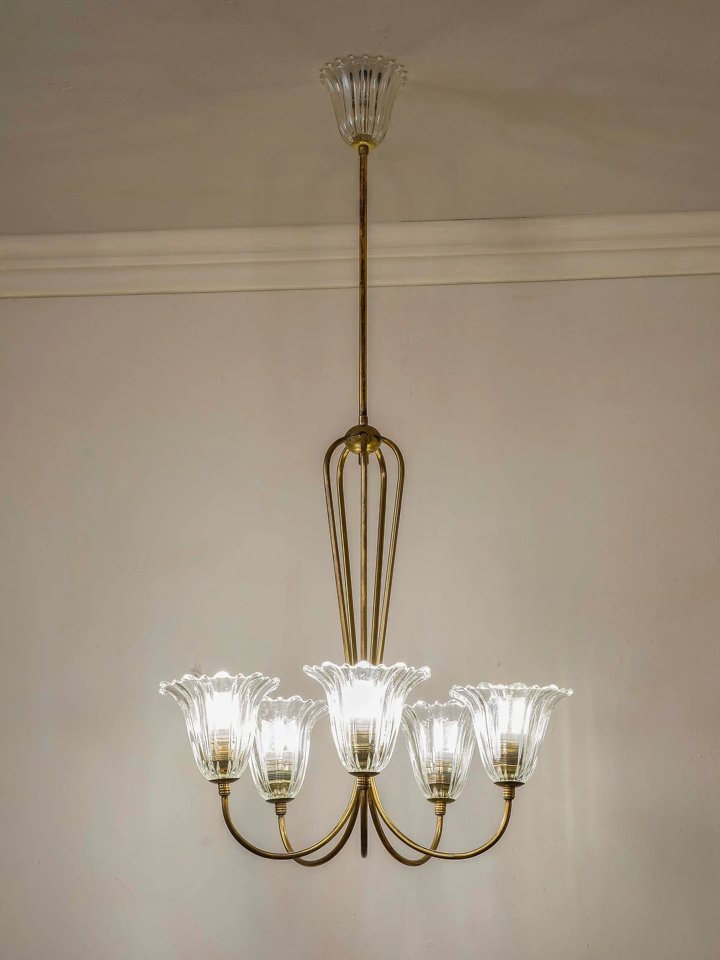 Lampadario vintage a cinque luci, Italia anni ’50-’60 | Lo Stile Italiano