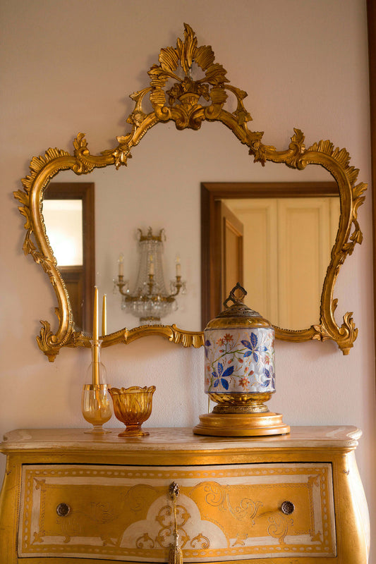 Specchiera Stile Luigi XV (Rococò), in Legno intagliato e dorato - Lo Stile Italiano