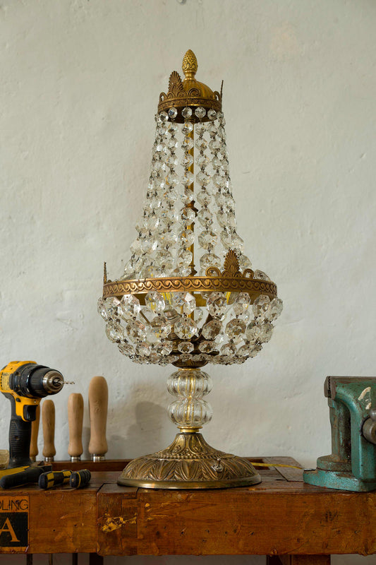 Grande Lampada da tavolo Stile Impero, 3 luci, Italia anni '50 - Lo Stile Italiano
