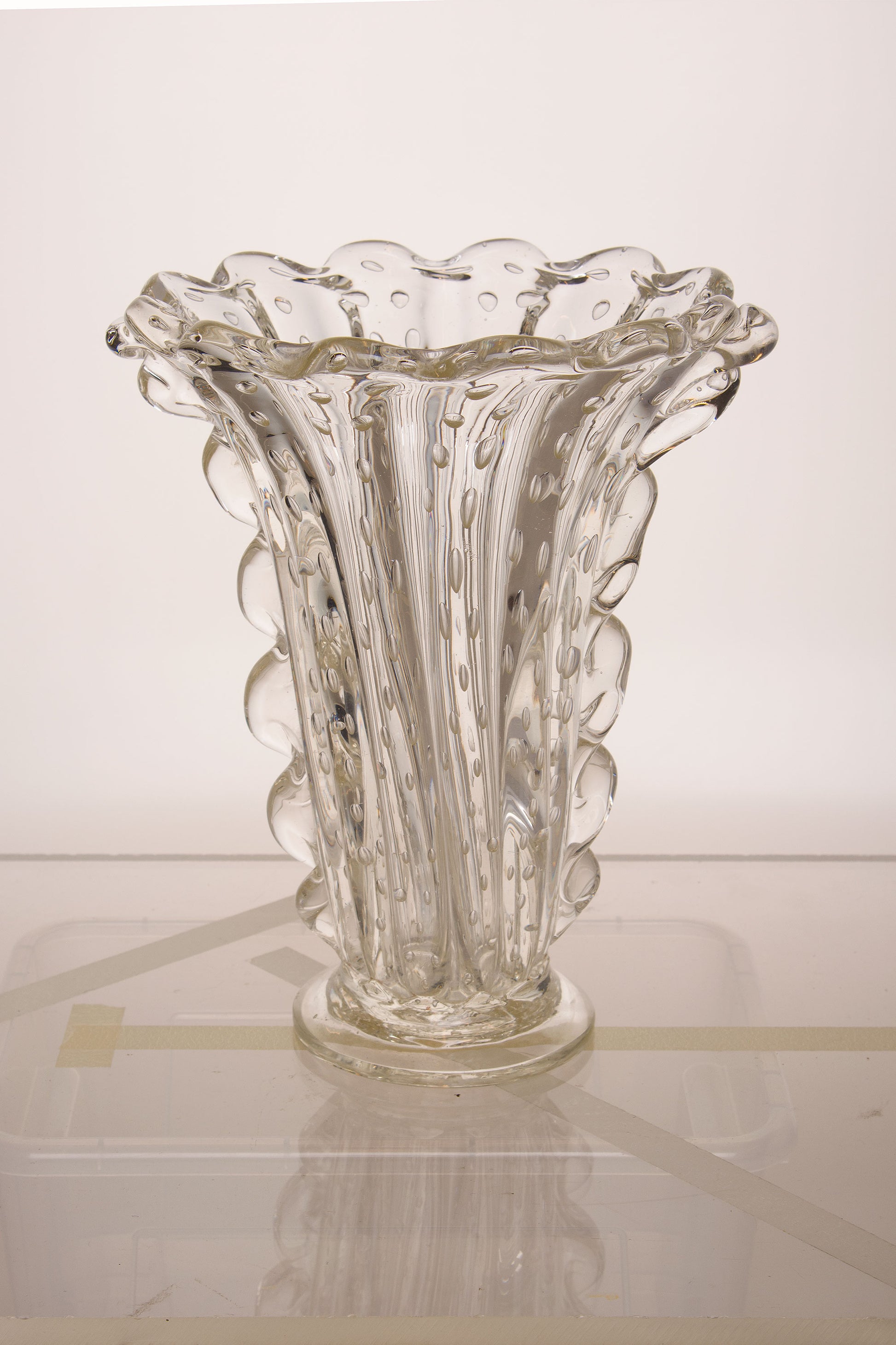 Vaso Barovier e Toso in vetro cristallo di Murano, anni '30 periodo Art Dèco - Lo Stile Italiano
