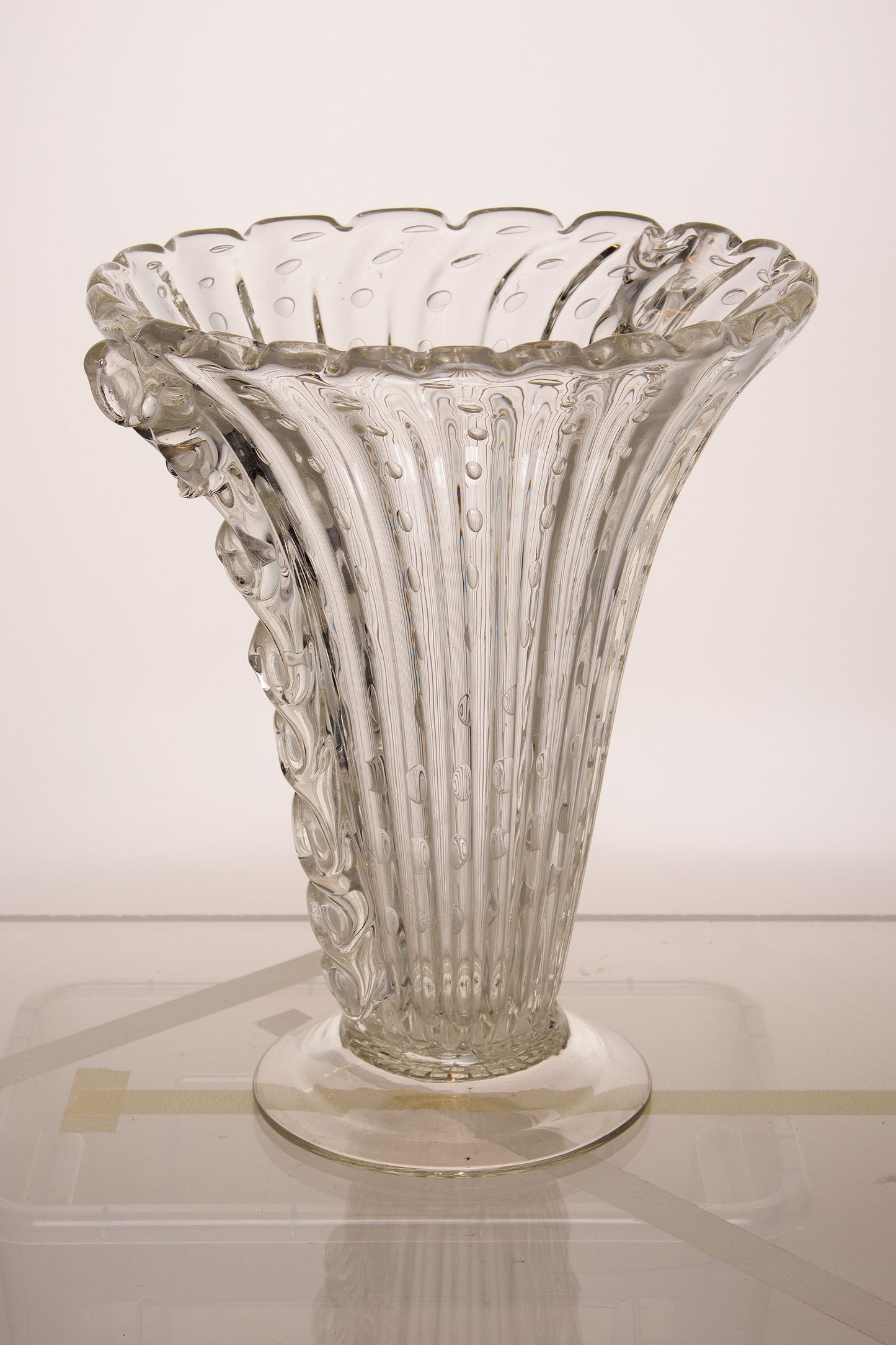 Vaso Barovier e Toso in vetro cristallo di Murano “Bullicante” anni '30, Art Déco - Lo Stile Italiano