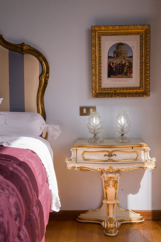 Coppia di lampade da tavolo (Abat Jour ) Barovier & Toso in vetro di Murano, Vintage - Lo Stile Italiano