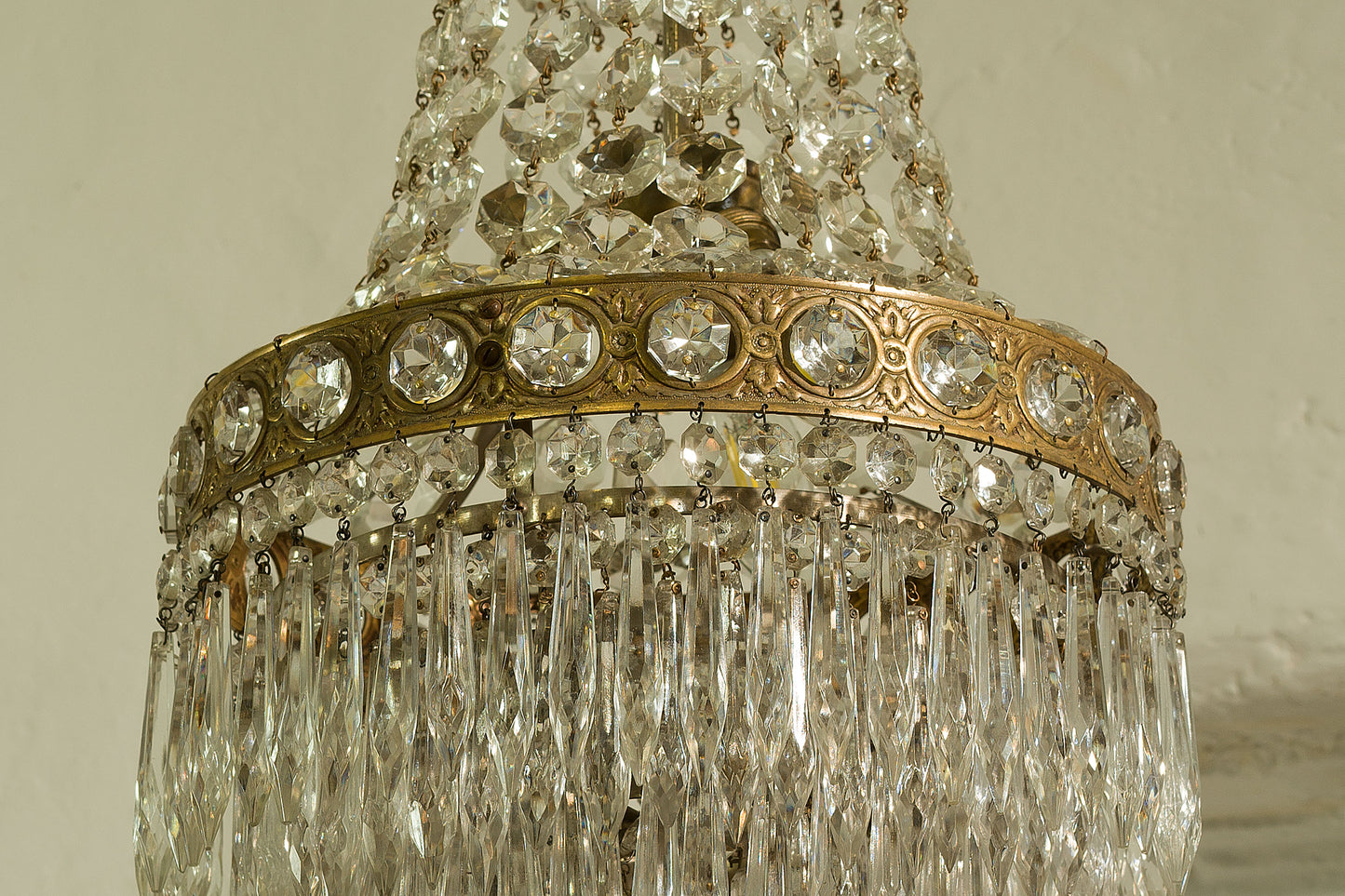 Lampadario stile impero icon gocce pendenti di cristallo-Lo Stile Italiano