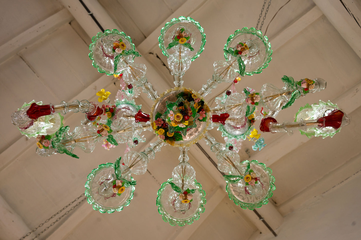 Antico Lampadario di Murano Ca' Rezzonico a Gondola, 10 luci - Periodo primi '900 - Lo Stile Italiano