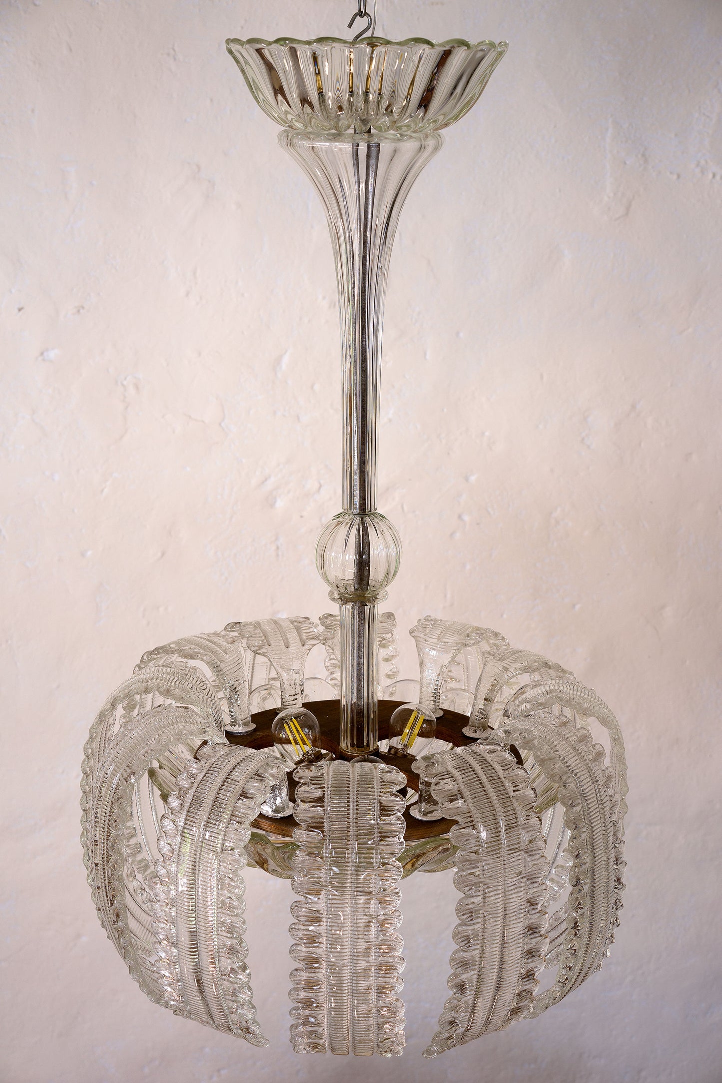 Lampadario Art Deco, anni '40, Barovier e Toso-Lo Stile Italiano