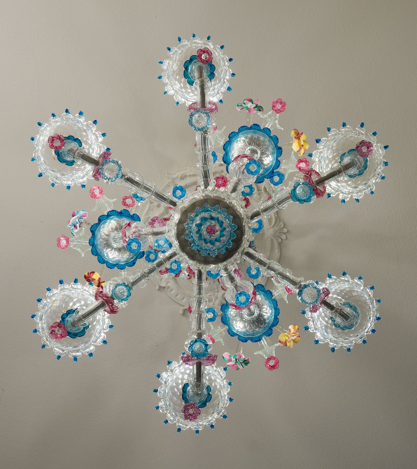 Lampadario Ca' Rezzonico in vetro soffiato di Murano, Italia anni '40 - Lo Stile Italiano