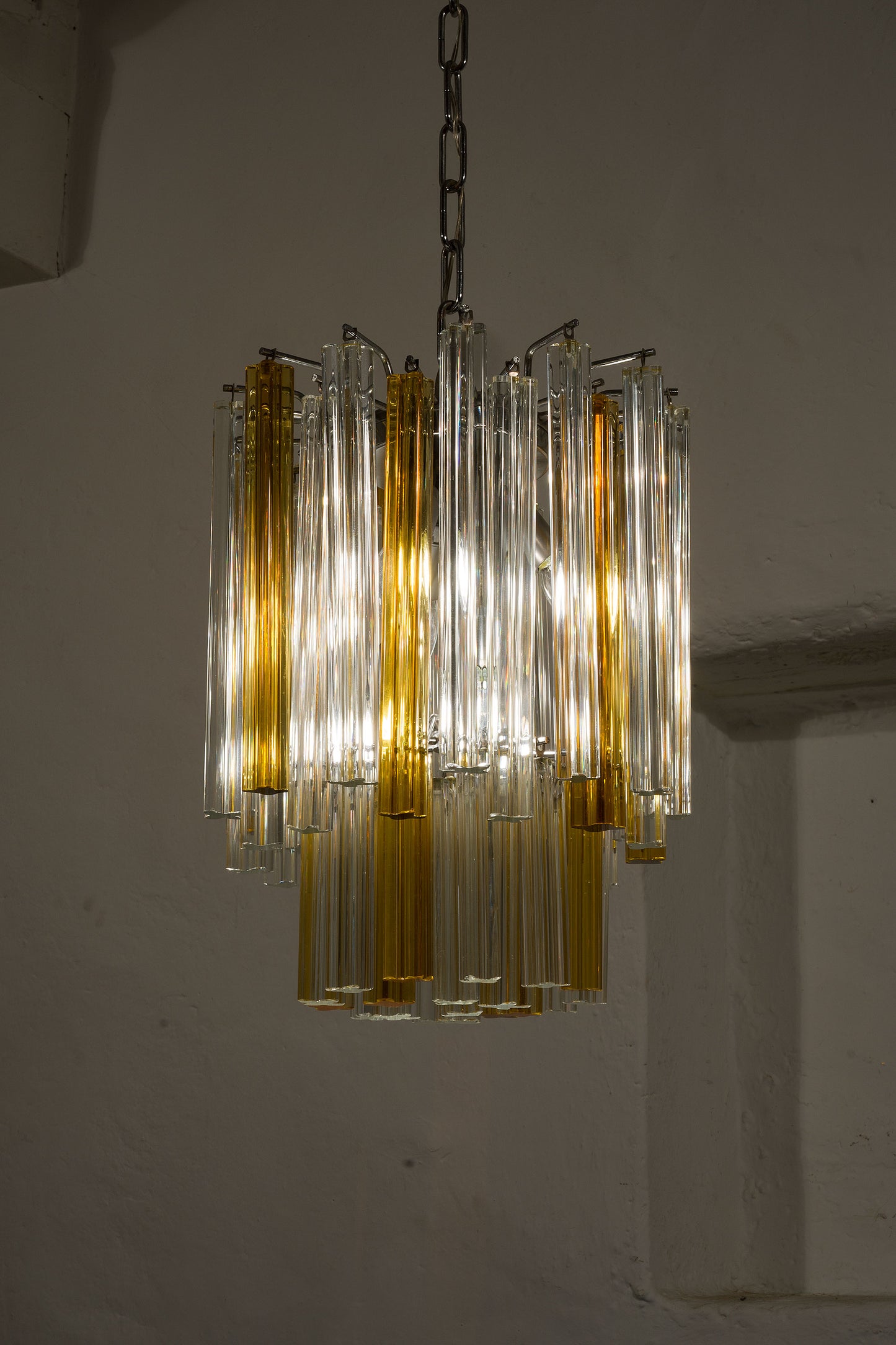 Lampadario Venini anni '70 in vetro di Murano, Modernariato, Mid Century - Lo Stile Italiano