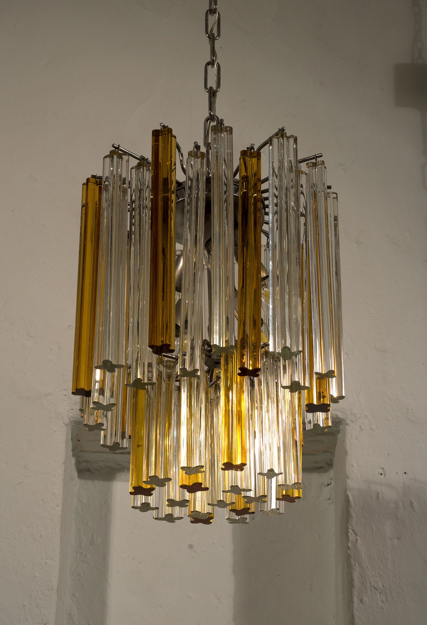 Lampadario Venini anni '70 in vetro di Murano, Modernariato, Mid Century - Lo Stile Italiano