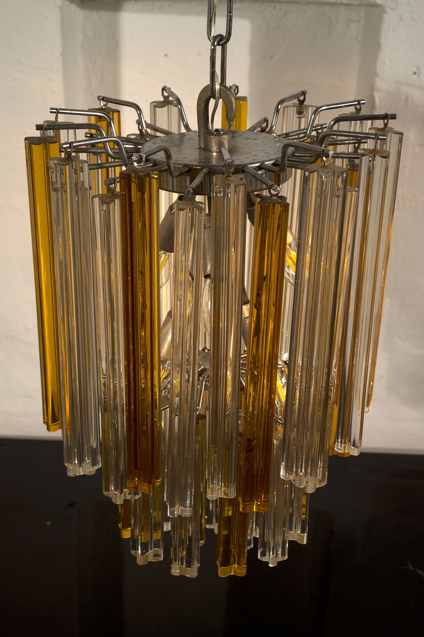 Lampadario Venini anni '70 in vetro di Murano, Modernariato, Mid Century - Lo Stile Italiano