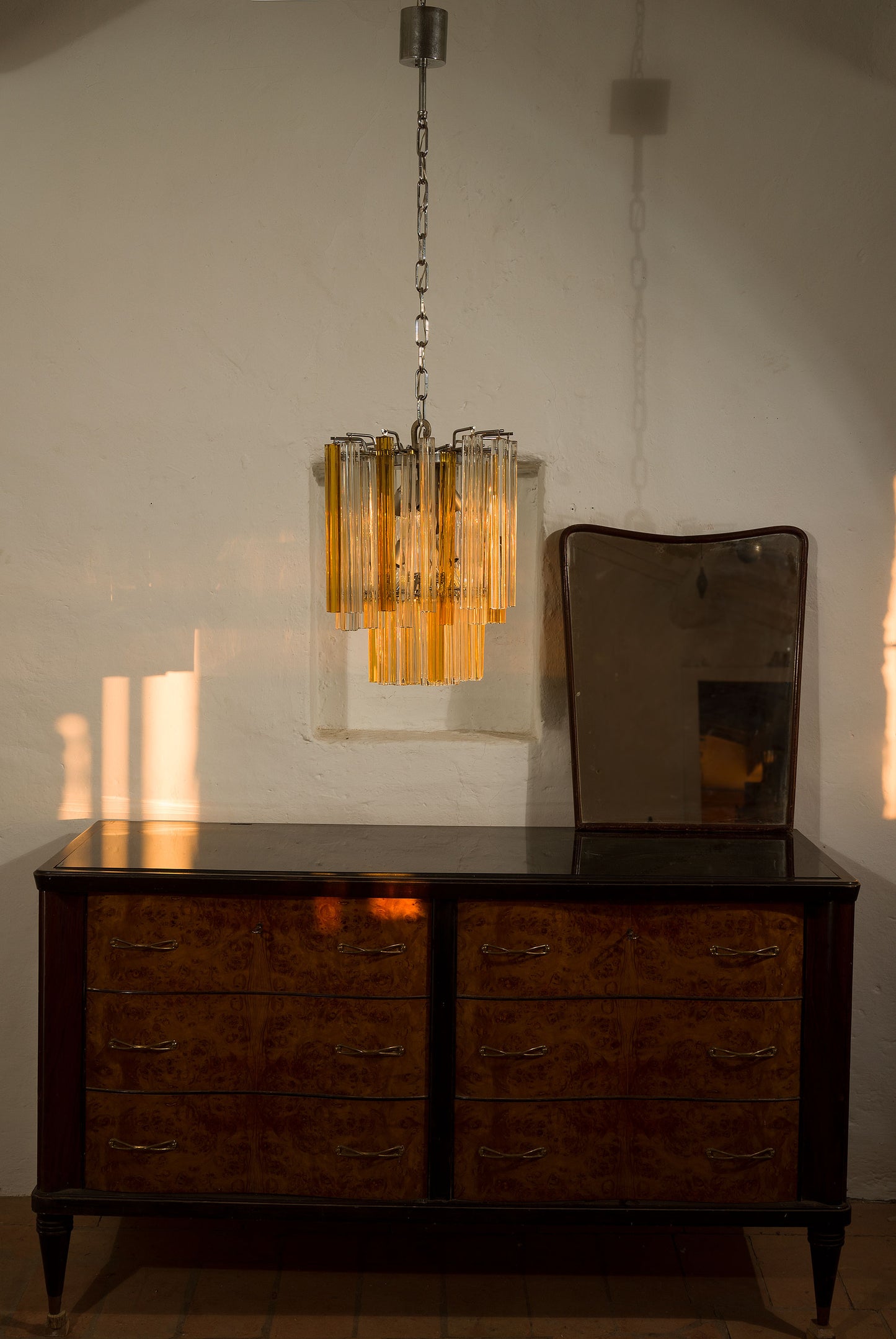 Lampadario Venini anni '70 in vetro di Murano, Modernariato, Mid Century - Lo Stile Italiano