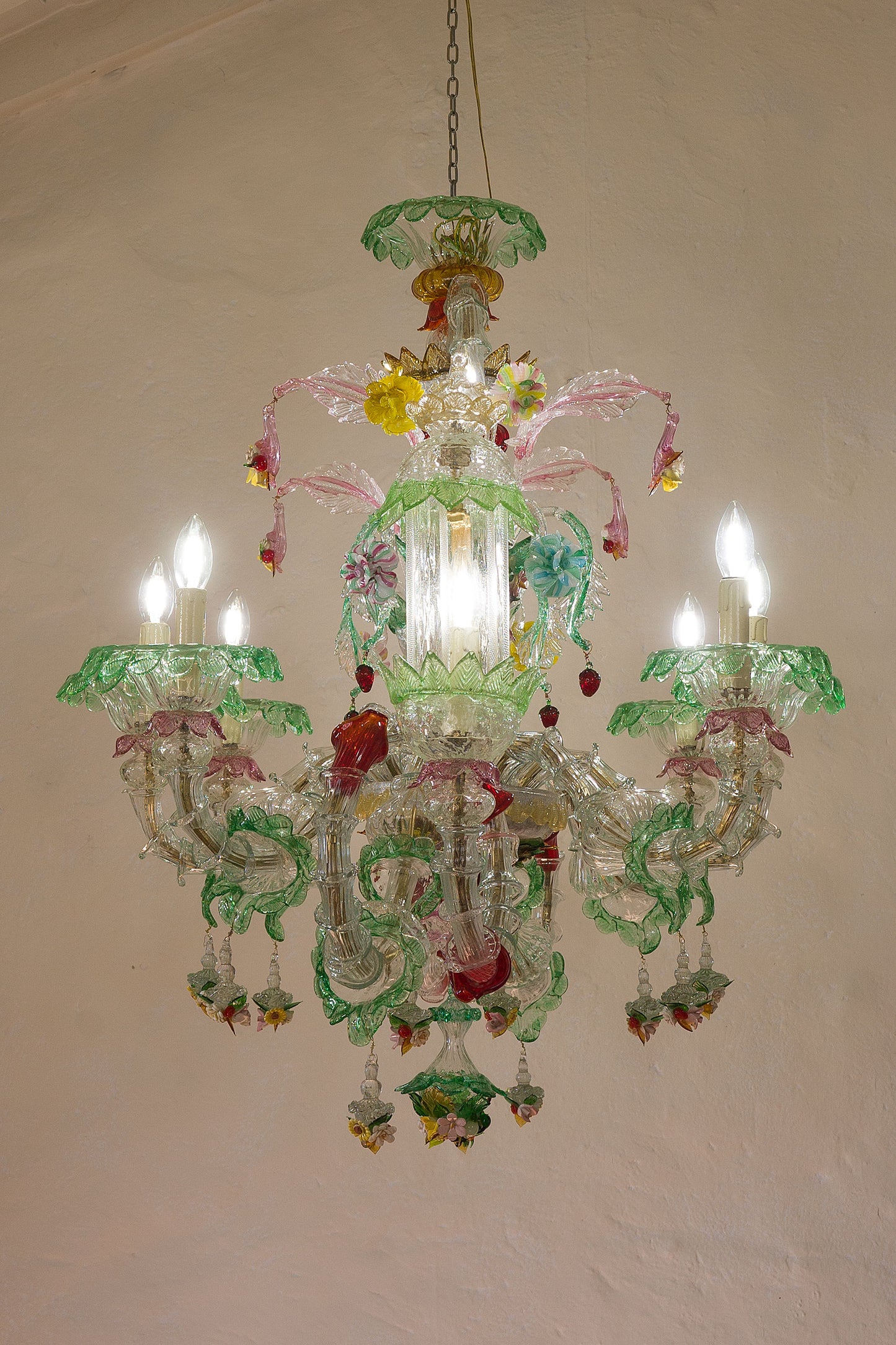 Antico Lampadario di Murano Ca' Rezzonico a Gondola, 10 luci - Periodo primi '900 - Lo Stile Italiano