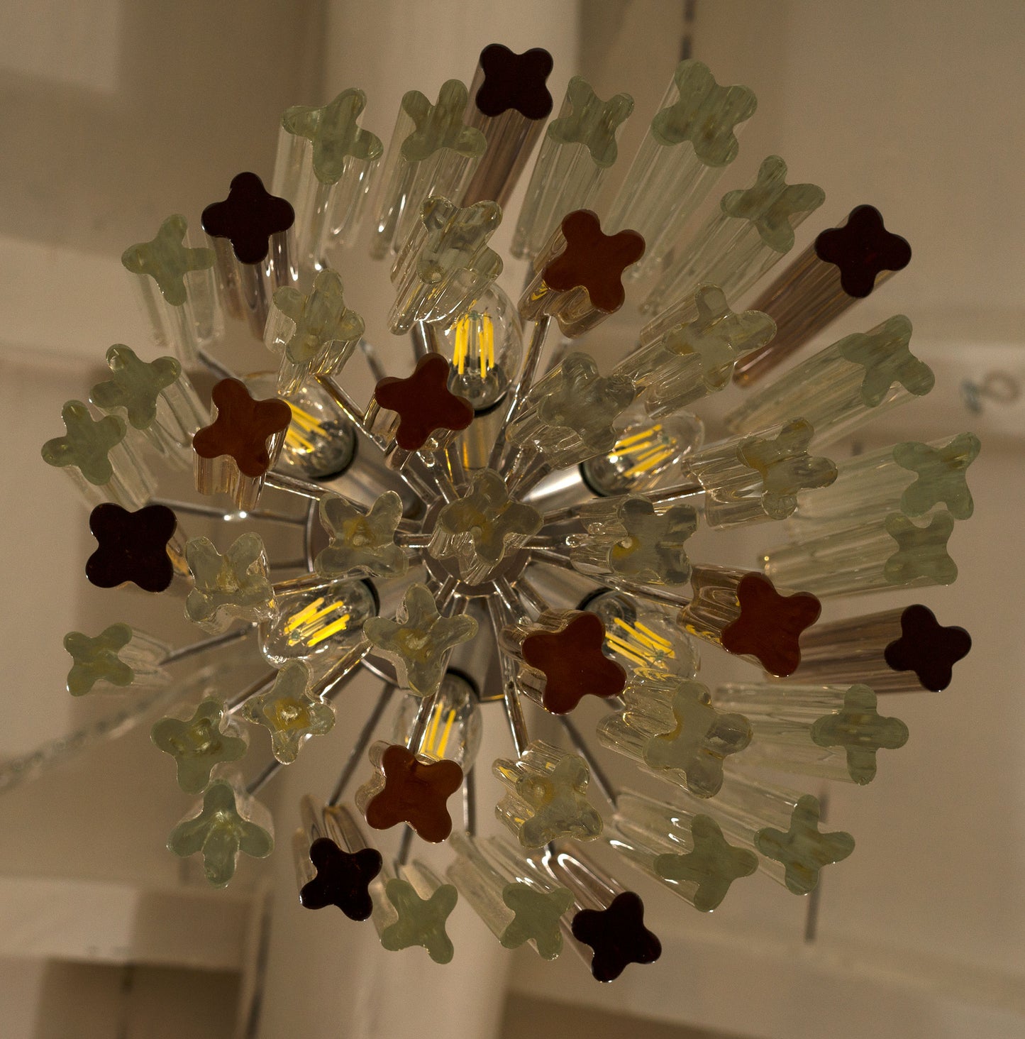 Lampadario Venini anni '70 in vetro di Murano, Modernariato, Mid Century - Lo Stile Italiano