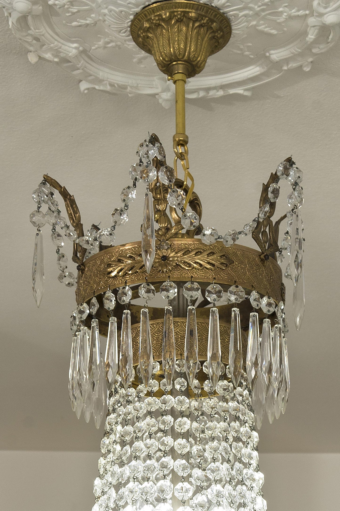 Antico lampadario Impero a mongolfiera a 12 Luci, Italia Anni'30 - Lo Stile Italiano