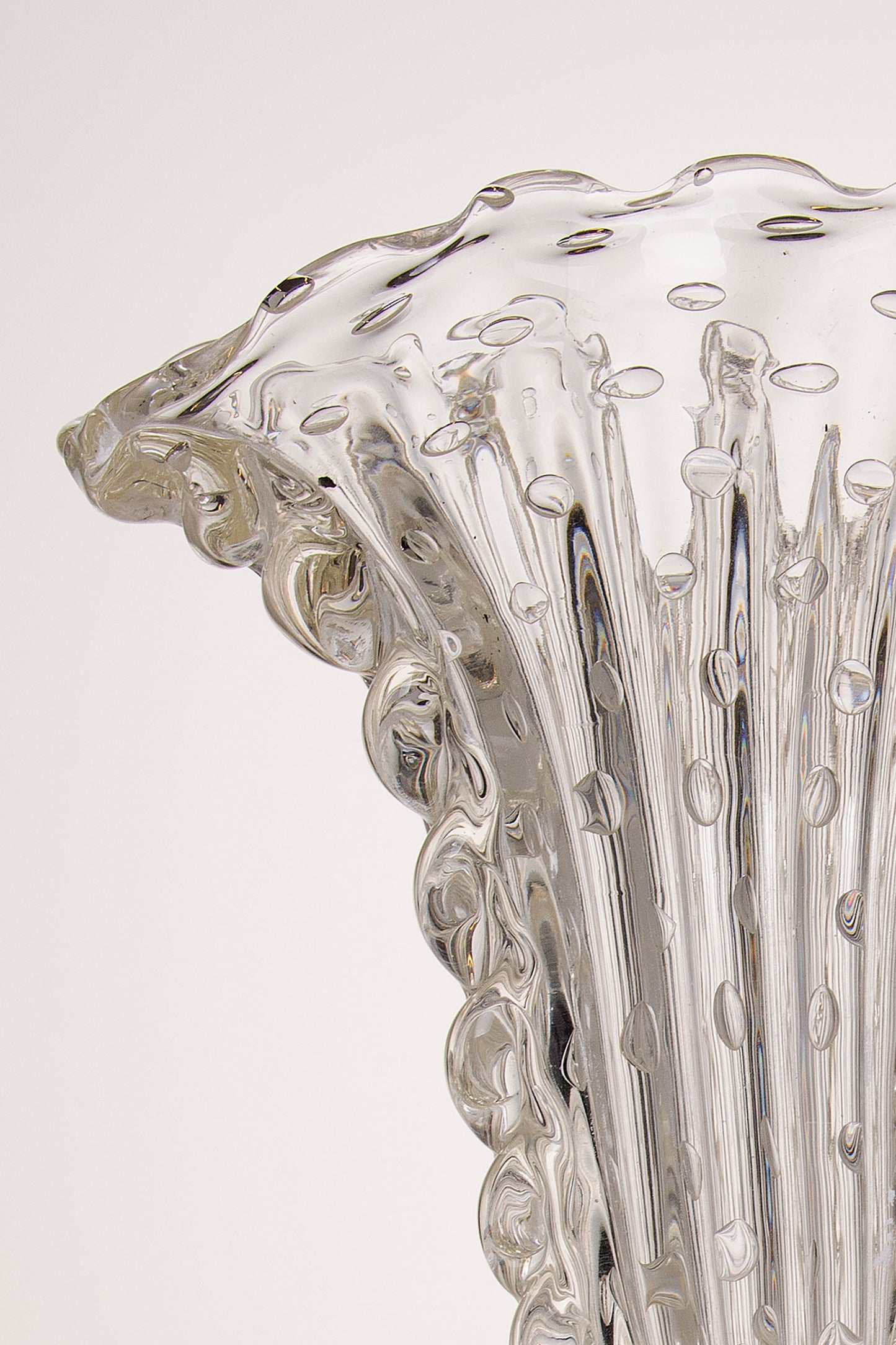 Vaso Barovier e Toso in vetro cristallo Veneziano “Bullicante” - Murano anni '30 - Lo Stile Italiano