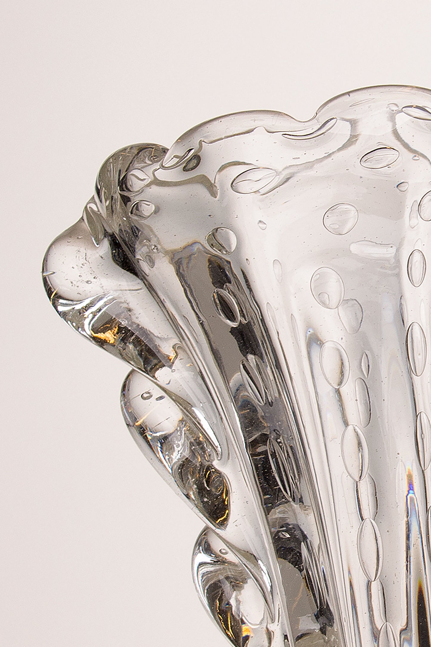 Vaso Barovier e Toso in vetro cristallo Veneziano “Bullicante” - Murano anni '30 - Lo Stile Italiano