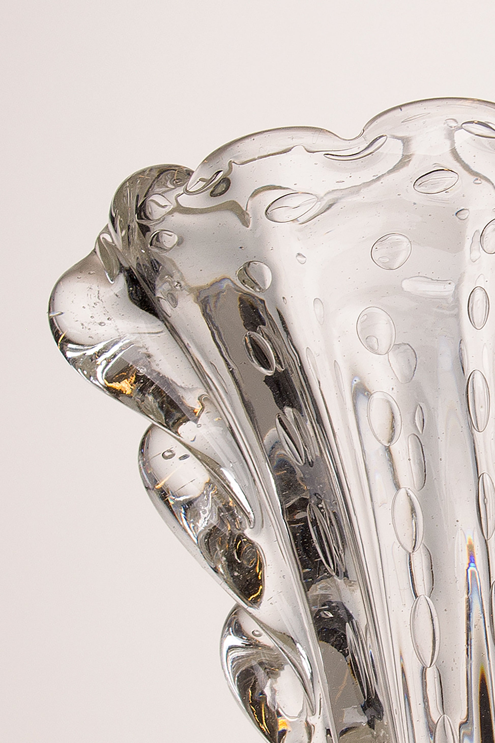 Vaso Barovier e Toso in vetro cristallo Veneziano “Bullicante” - Murano anni '30 - Lo Stile Italiano