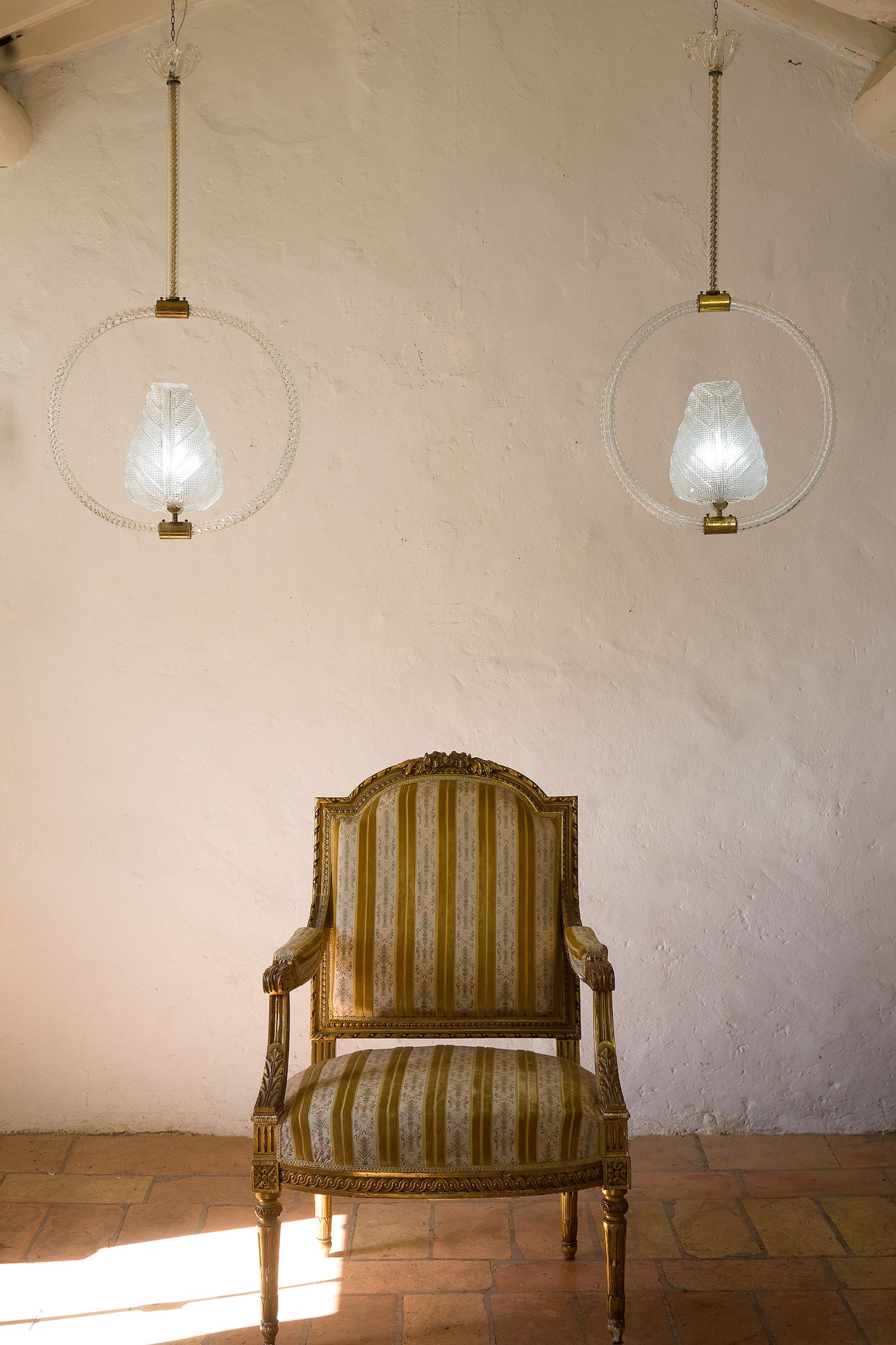 Coppia di Lampadari Barovier e Toso in vetro di Murano, Italia anni'30, Vintage - Lo Stile Italiano