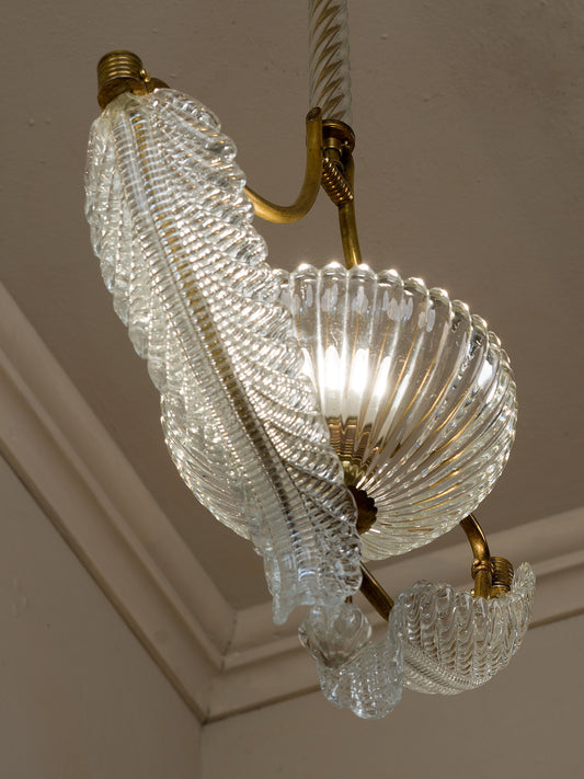 Lampadario Vintage in Vetro Soffiato di Murano, Anni '40 – Art Déco | Lo Stile Italiano