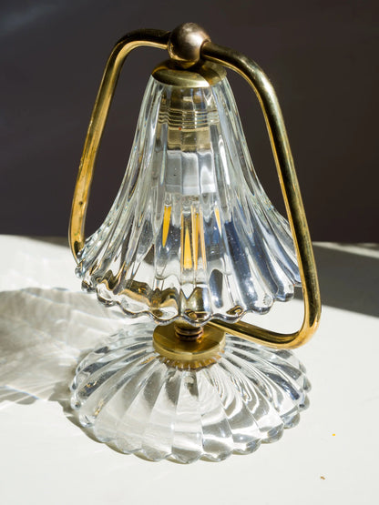 Lampada da camera Vintage in vetro trasparente, con telaio in ottone | Lo Stile Italiano