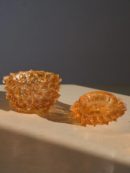 Set da Toeletta Vintage in Vetro di Murano Rostrato Barovier & Toso Anni ’30