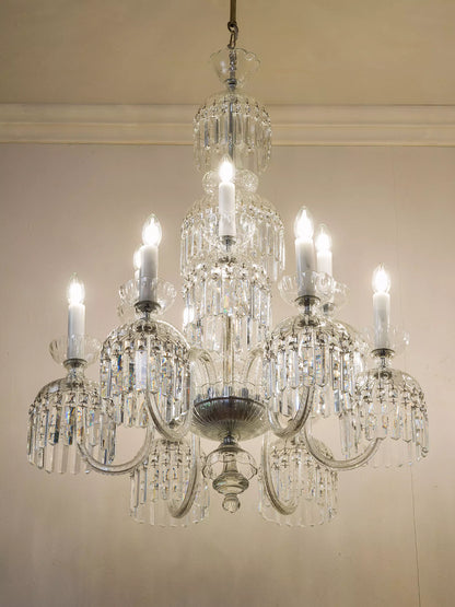 Lampadario Cristallo di Boemia, 9 luci, vintage anni'50 - Lo Stile Italiano