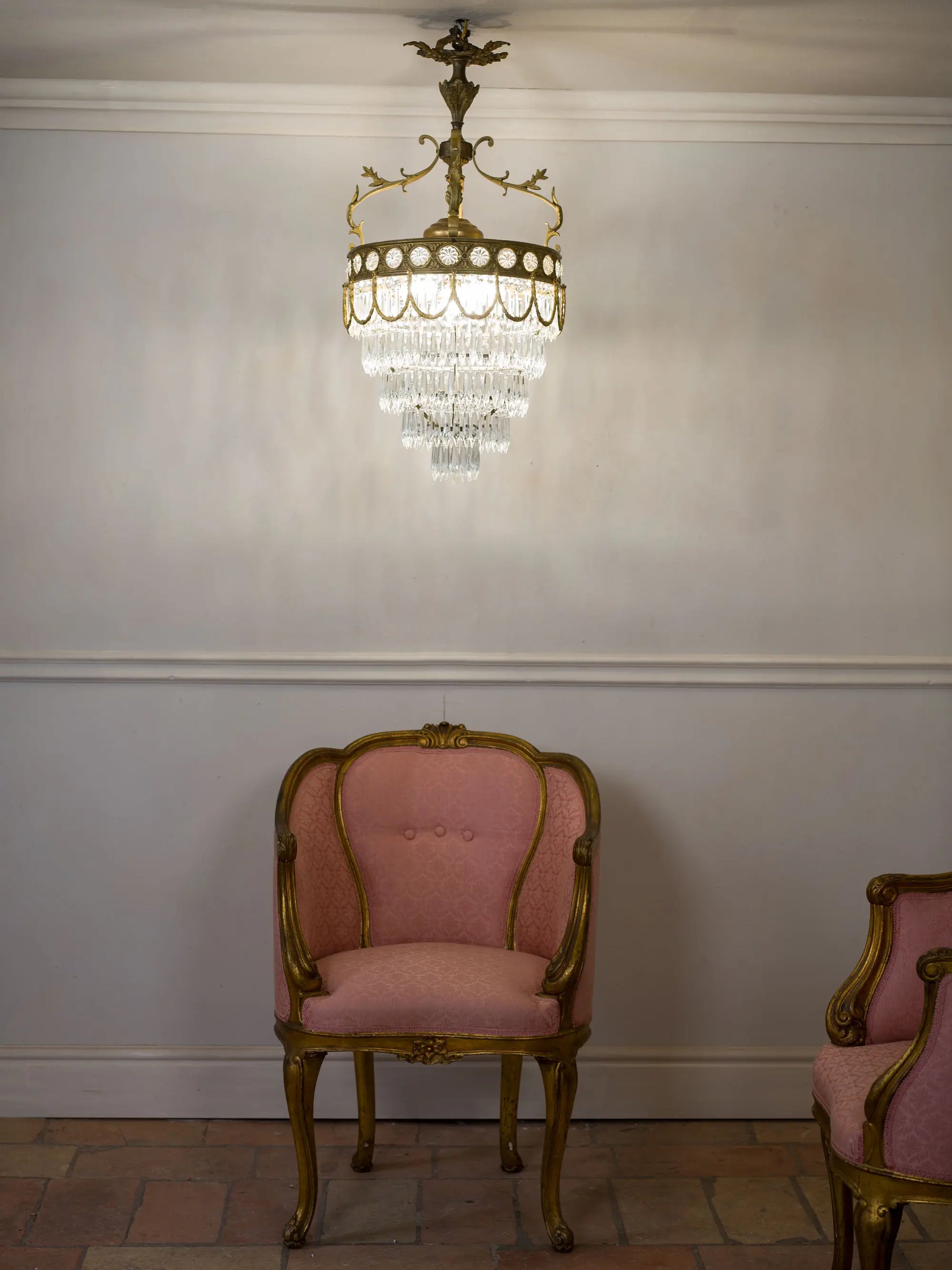 Lampadario Impero in bronzo e cristallo molato, Francia primi ’900 | Lo Stile Italiano
