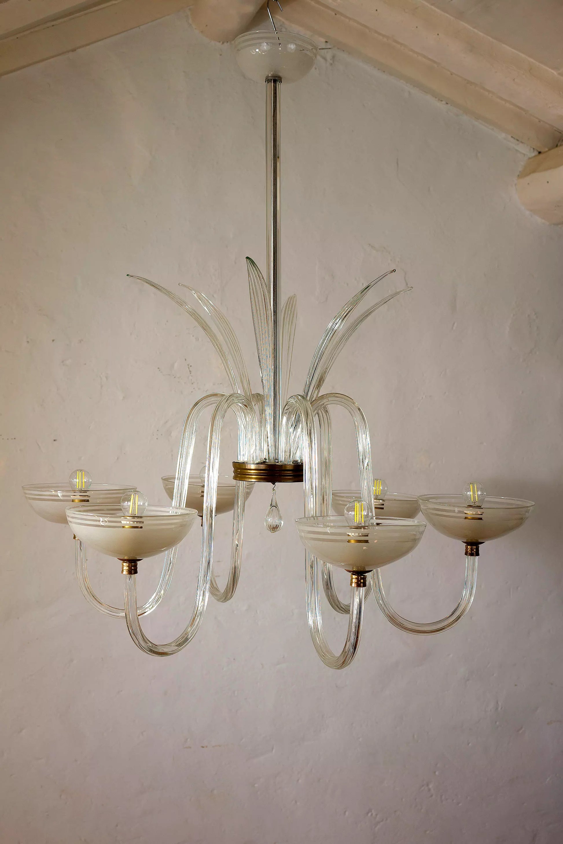 Lampadario Paolo Venini in vetro soffiato di Murano| Lo Stile Italiano