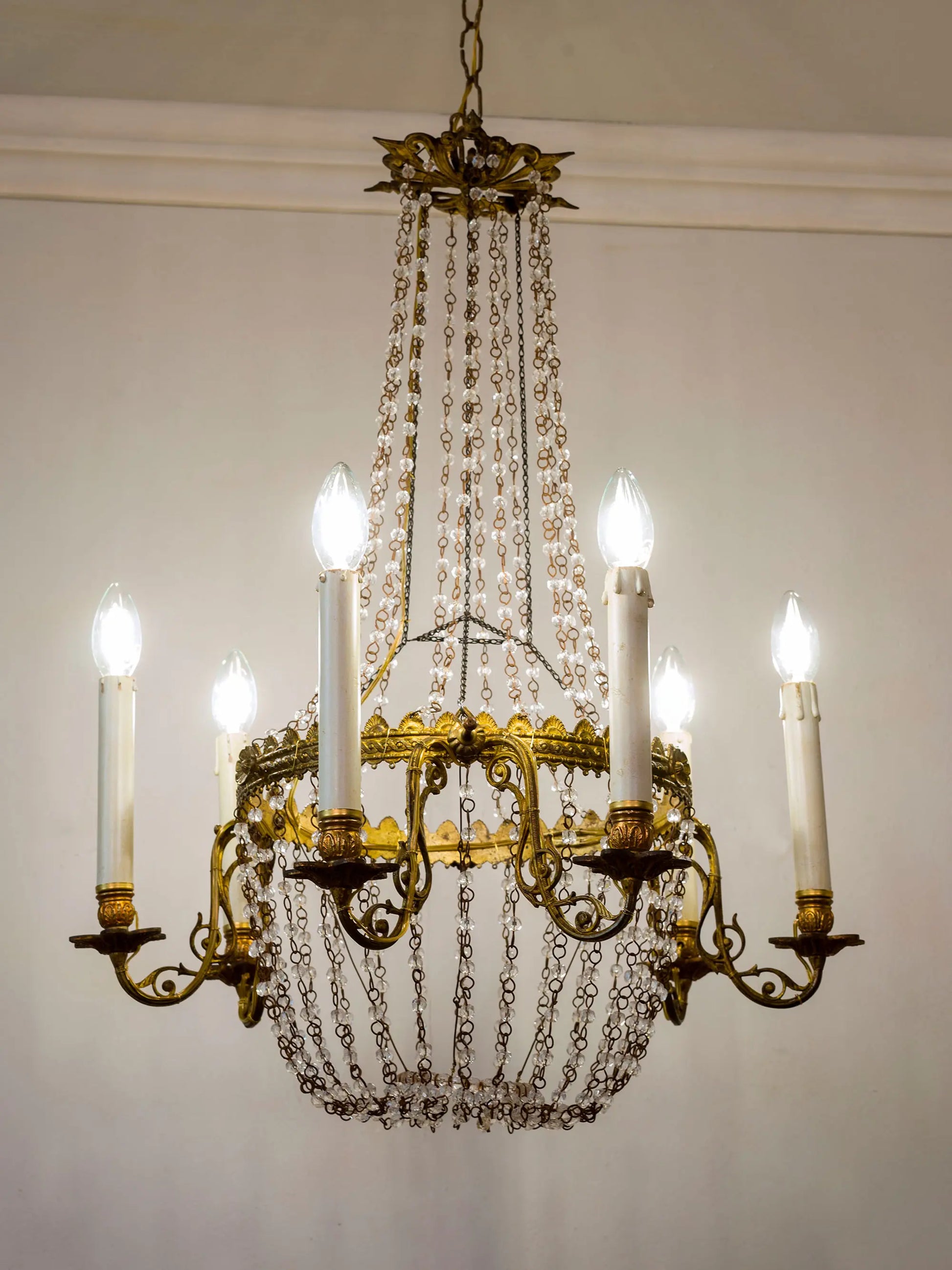 Lampadario Francese in Stile Impero dei primi anni '900, 6 luci | Lo Stile Italiano