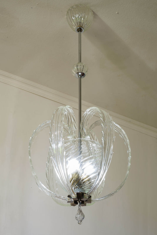 Antico lampadario Venini in vetro di Murano, 3 Luci. | Lo Stile Italiano