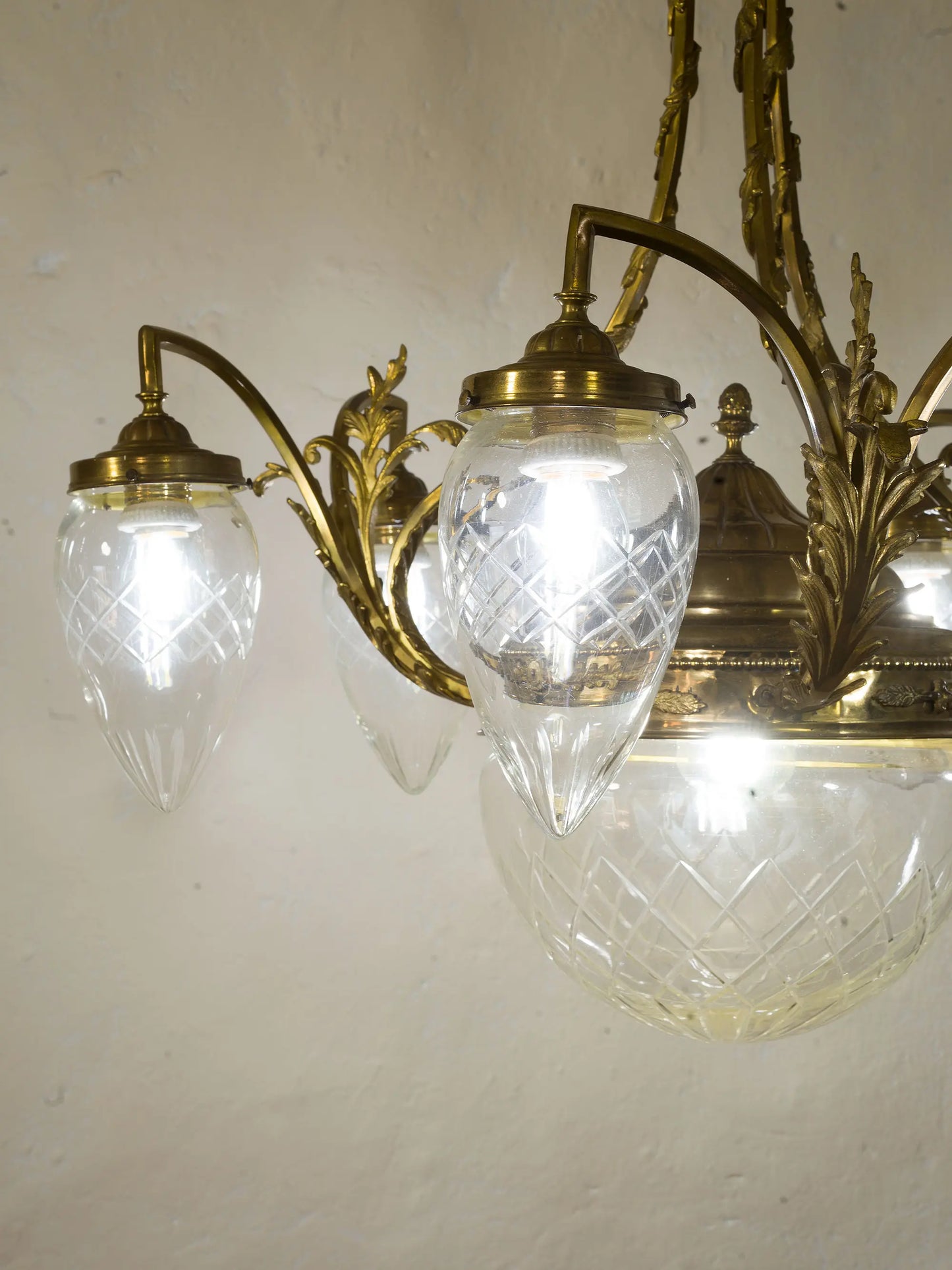 Lampadario a sette luci Liberty, Art Nouveau | Lo Stile Italiano